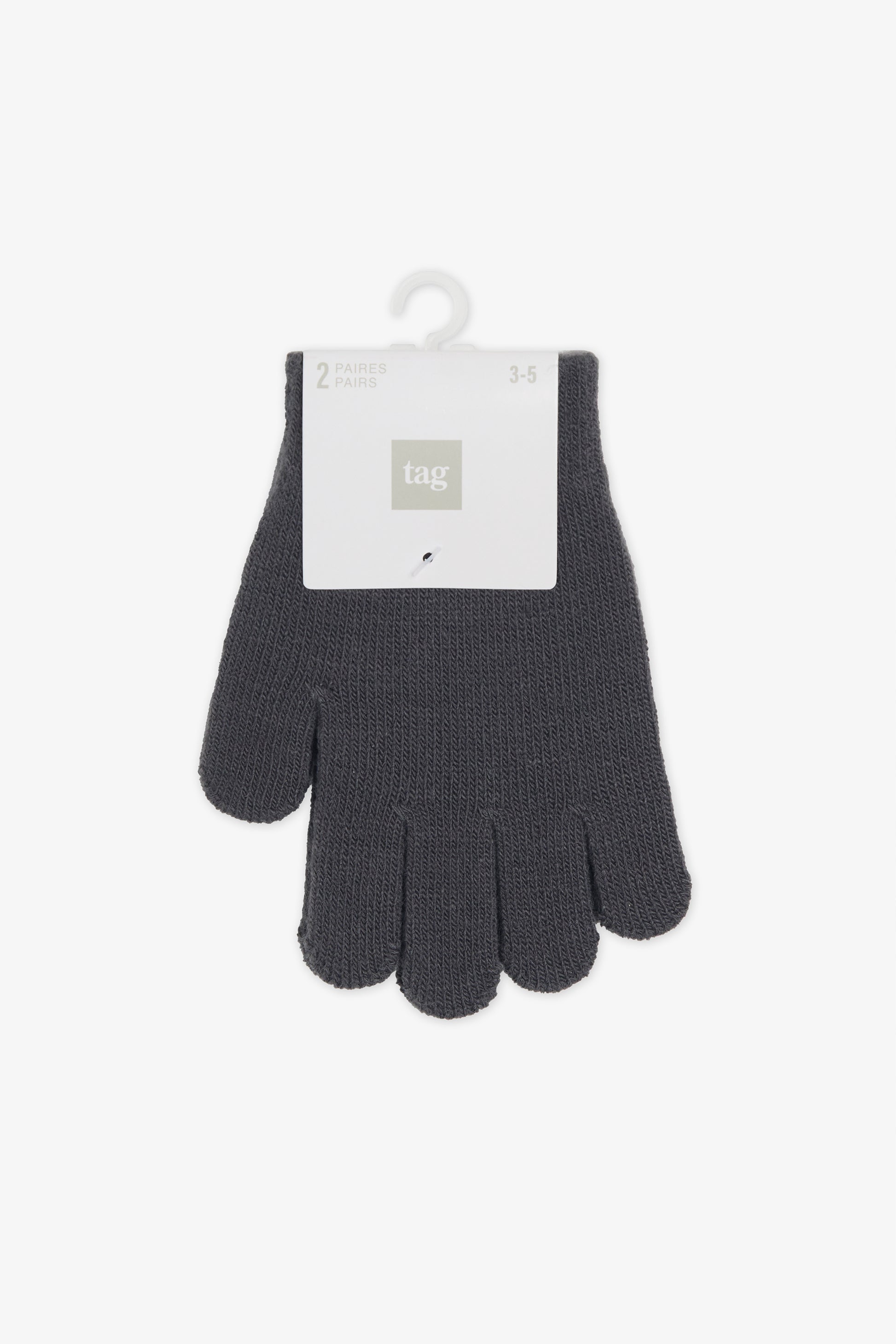 Paquets de 2 gants - Enfant garçon && CHARBON