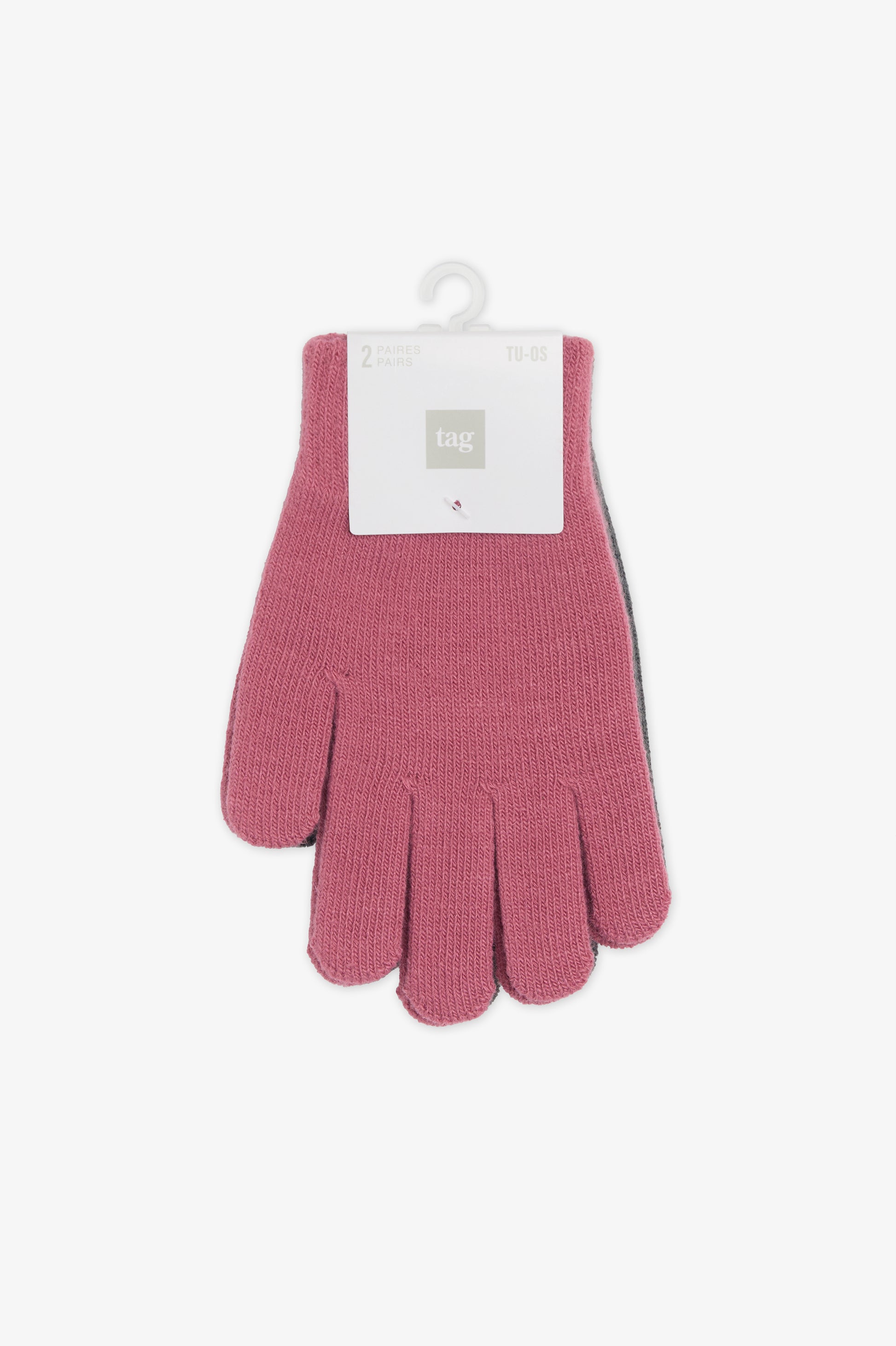 Paquets de 2 gants - Enfant fille && FRAMBOISE