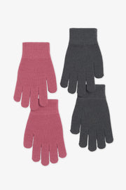 Paquets de 2 gants - Enfant fille && FRAMBOISE