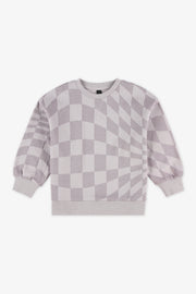 Chandail col rond imprimé - Enfant Fille && GRIS MULTI