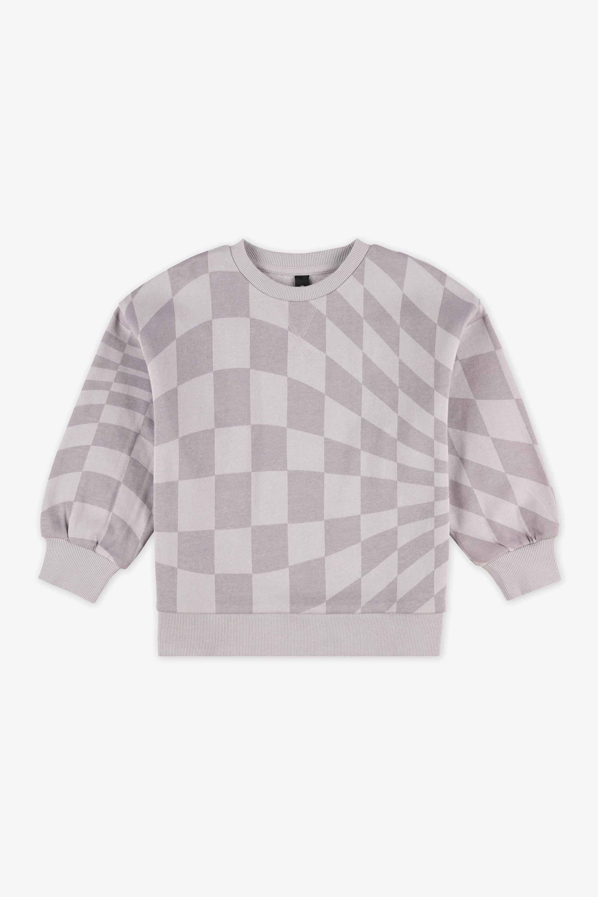 Chandail col rond imprimé - Enfant Fille && GRIS MULTI