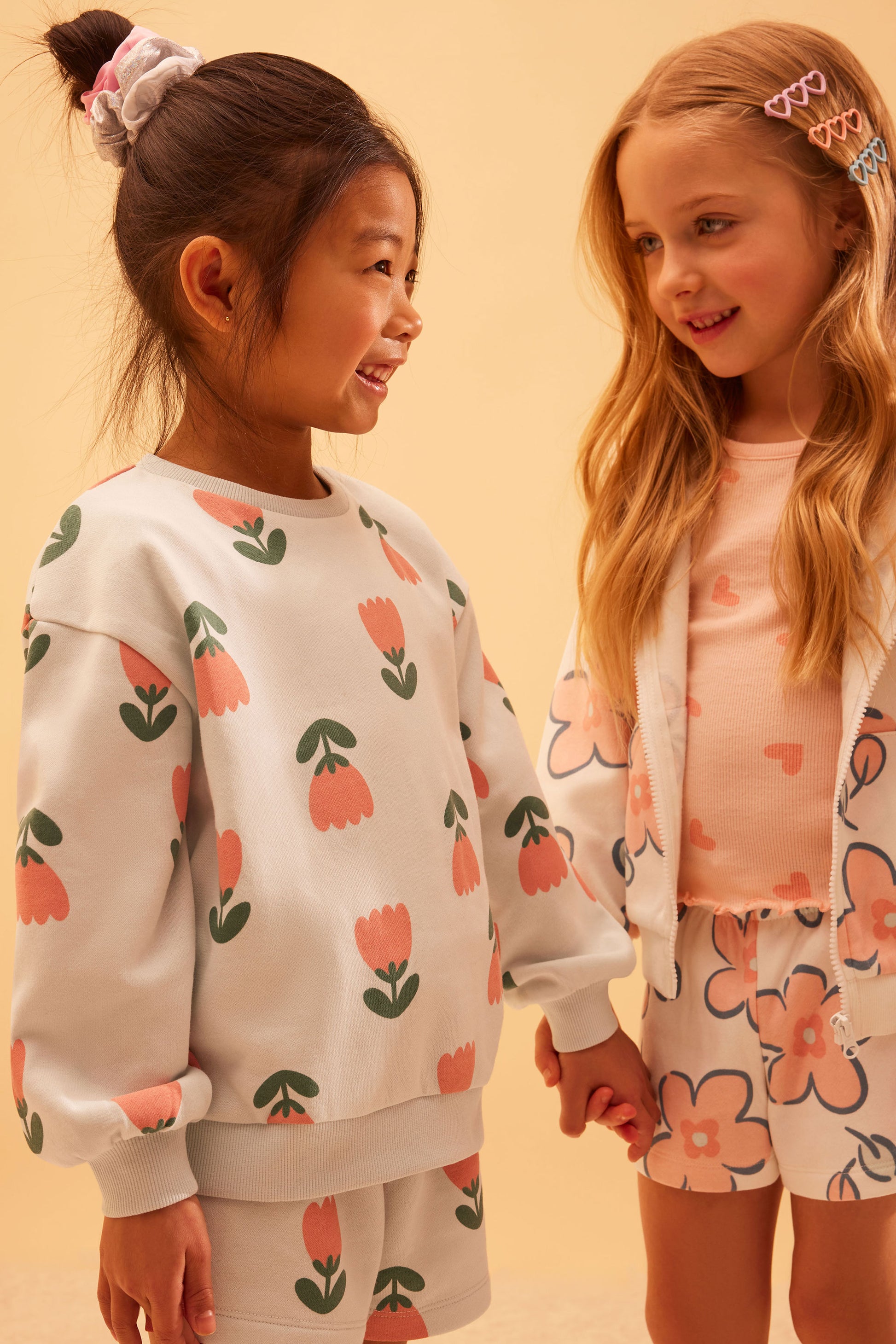 Chandail ouaté manches longues imprimé - Enfant fille && BLEU MULTI