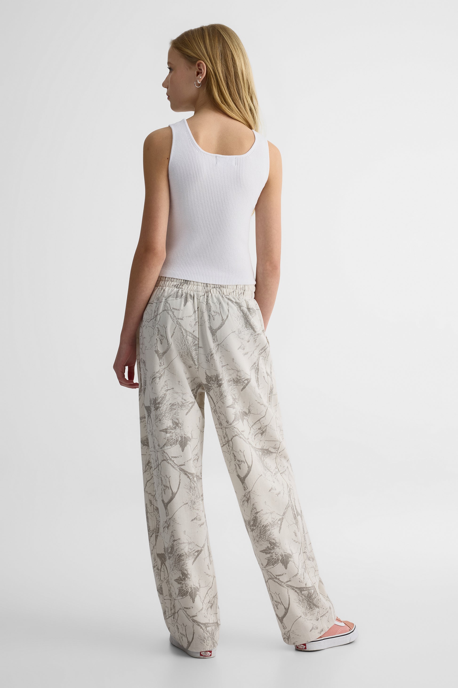 Pantalon jogger ouaté élastique - Ado fille && GRIS MULTI