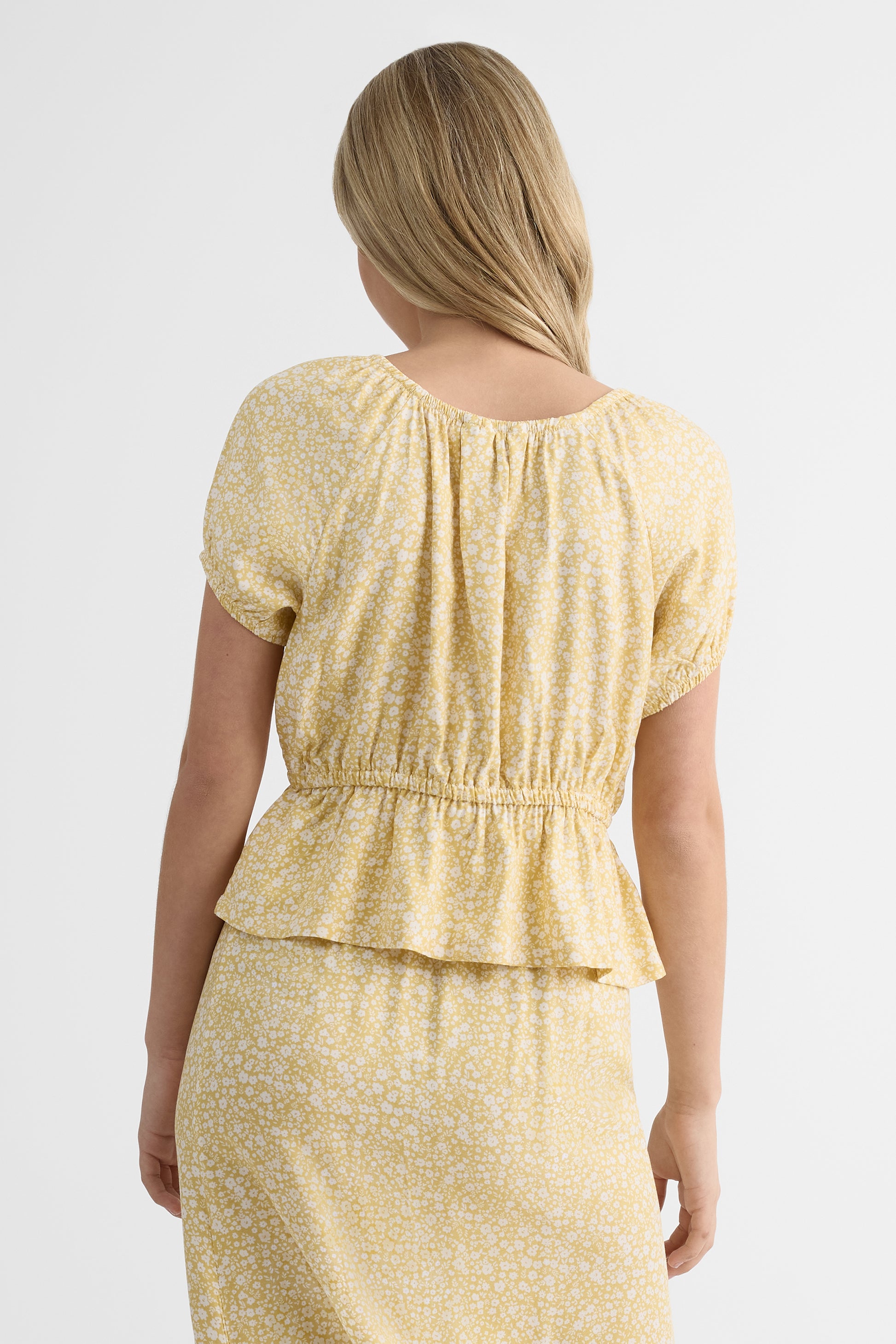 Blouse imprimée à manches courtes - Ado fille && OCRE