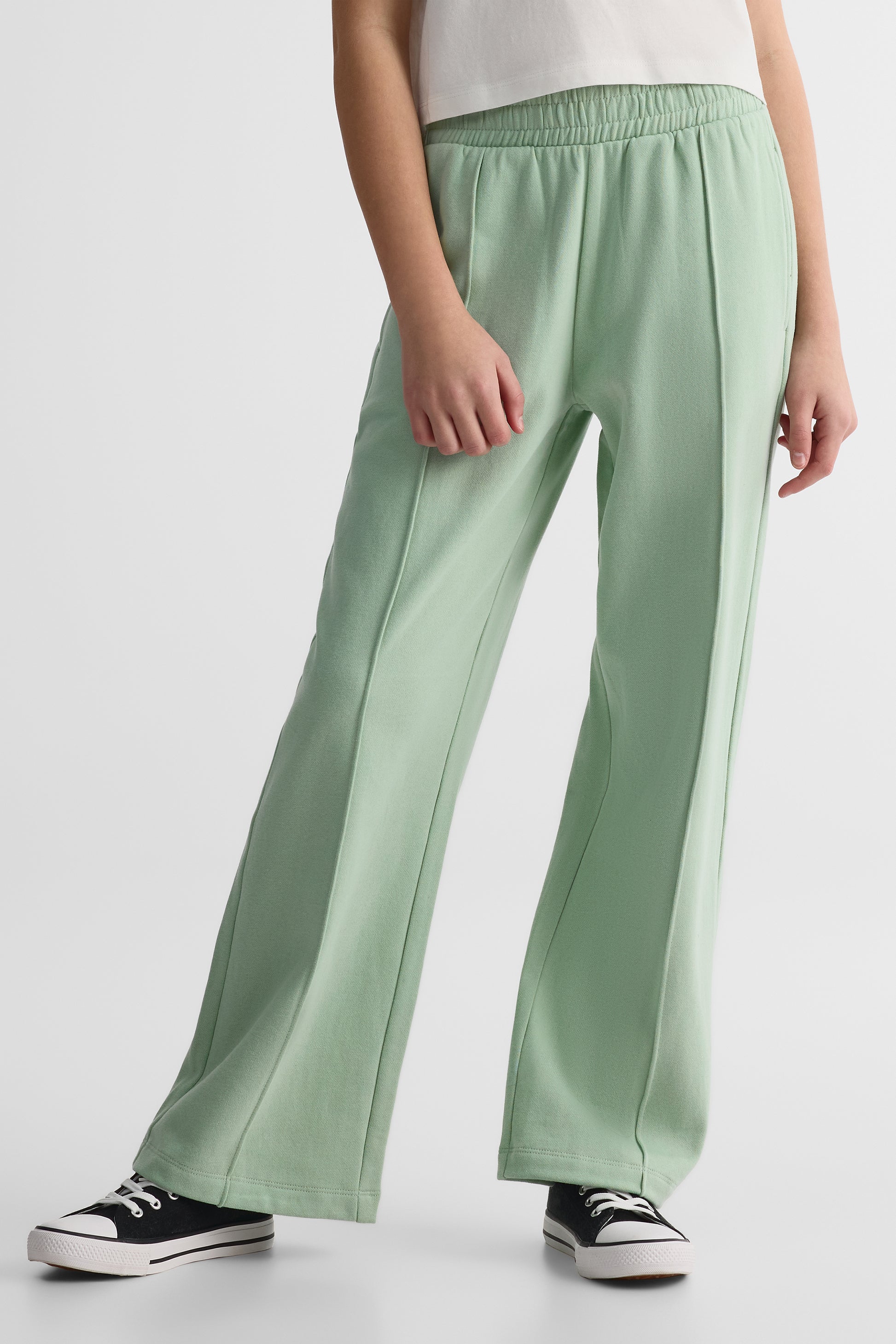 Pantalon ouaté à jambes larges – Ado fille && VERT