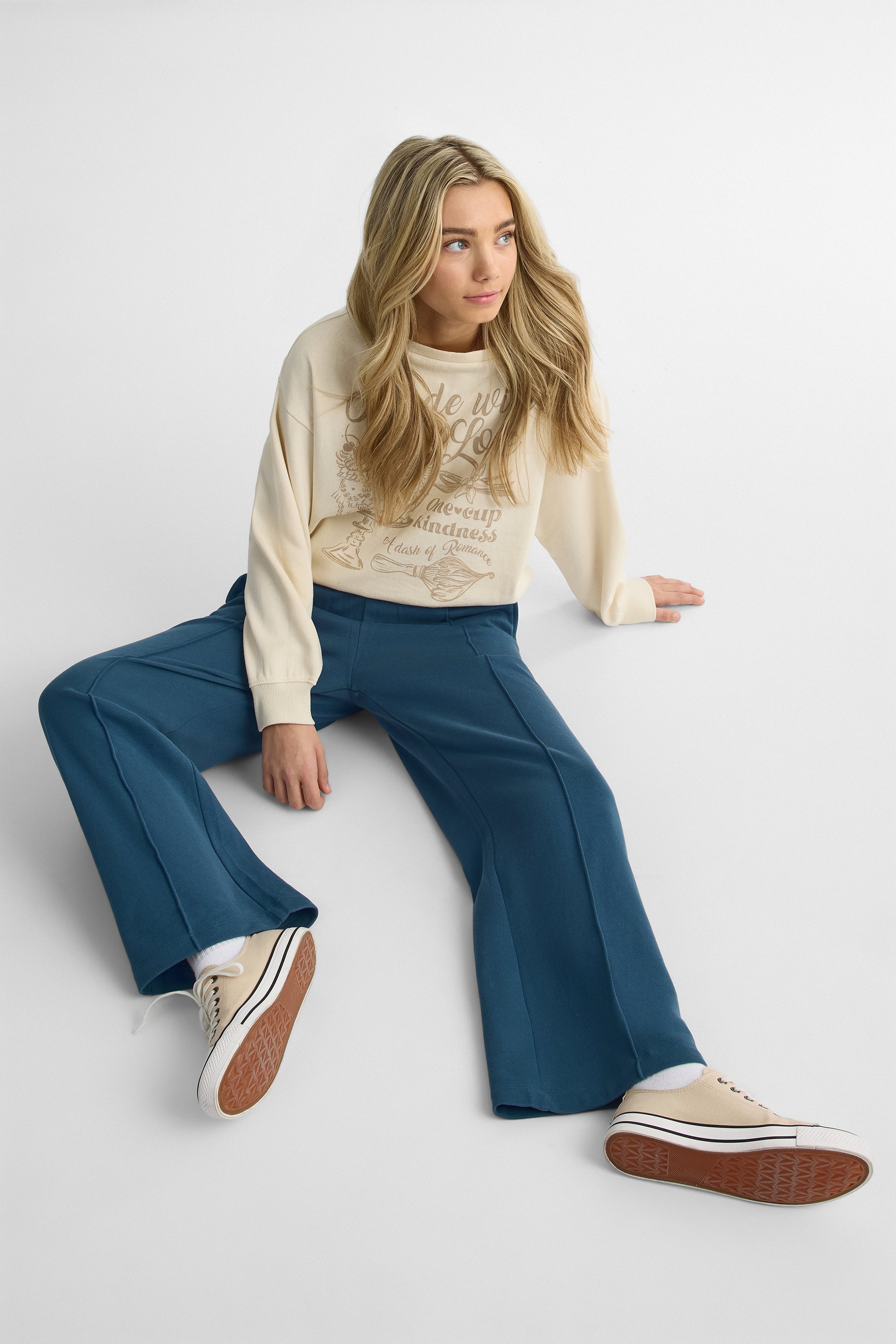 Pantalon ouaté à jambes larges – Ado fille && MARIN