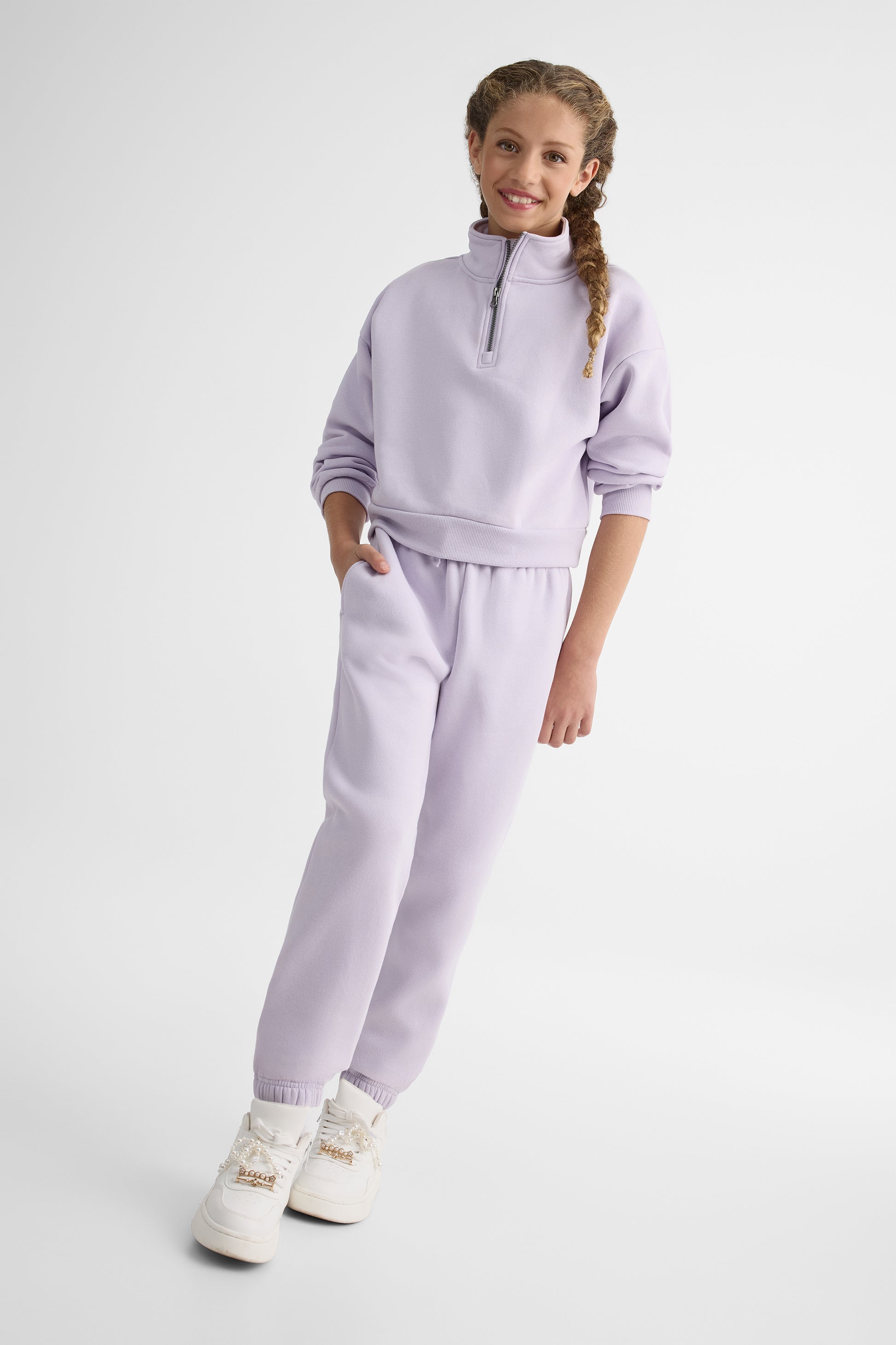 Pantalon jogger en fleece uni – Ado fille && MAUVE