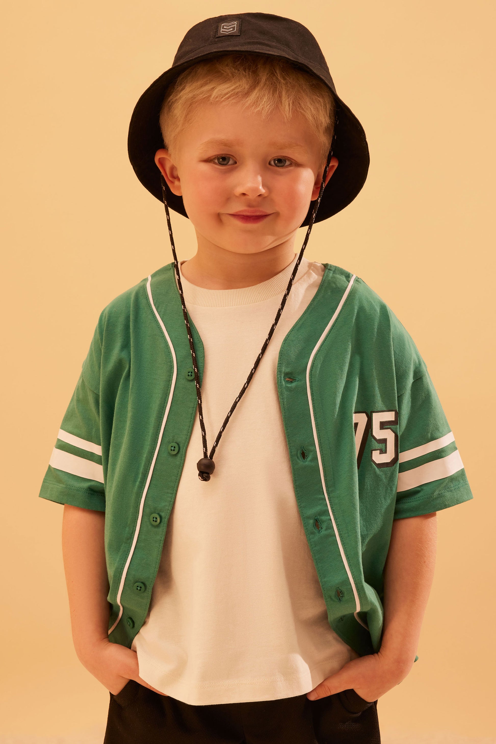 Chandail baseball m/courtes oversize - Enfant garçon && TURQUOISE