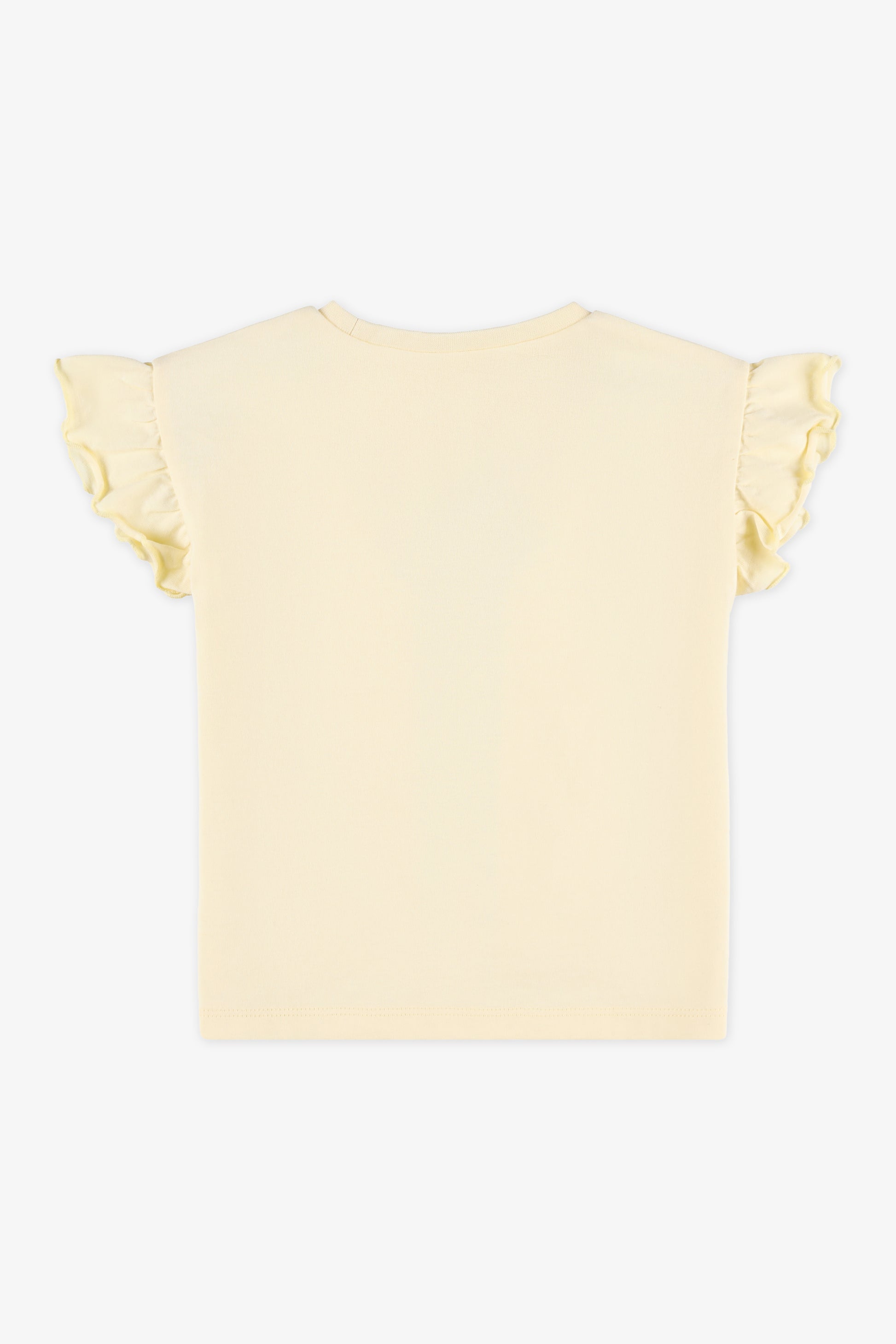 Chandail M/courtes frill uni – Bébé fille && JAUNE