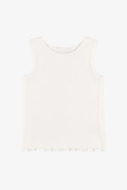 Camisole côtelé à bords frisons - Bébé fille && BLANC