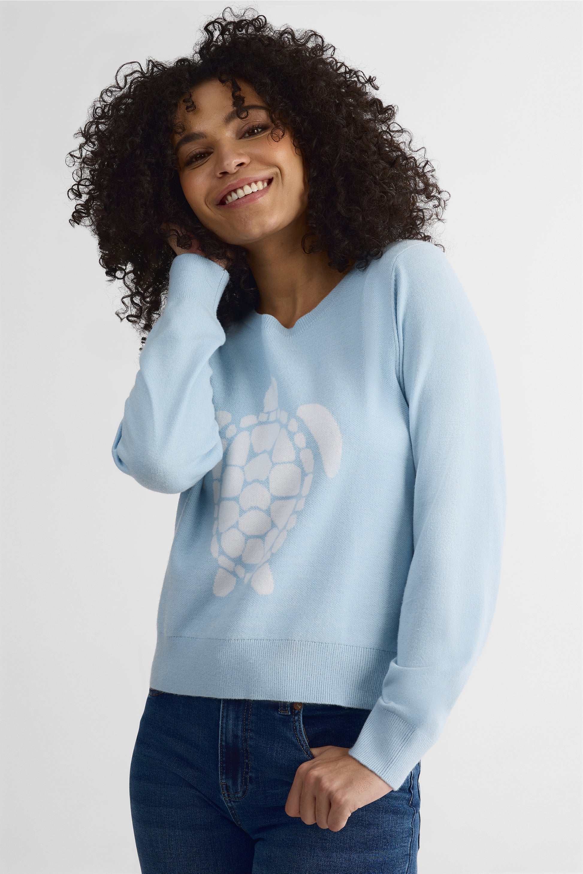 Chandail tricot jacquard à manches longues – Femme - Aubainerie