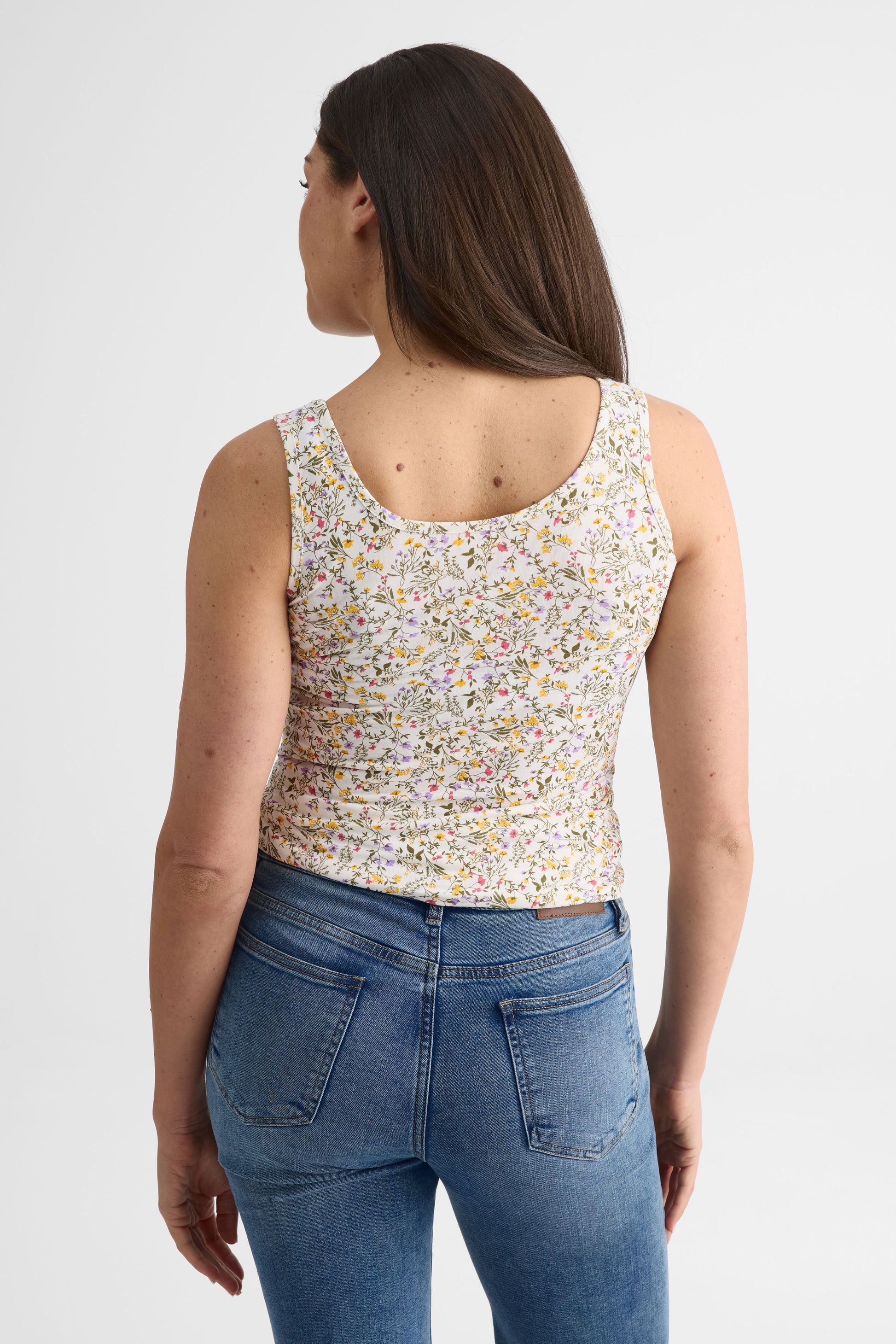 Camisole ajustée en jersey stretch – Femme && BLANC CASSÉ/MULTI