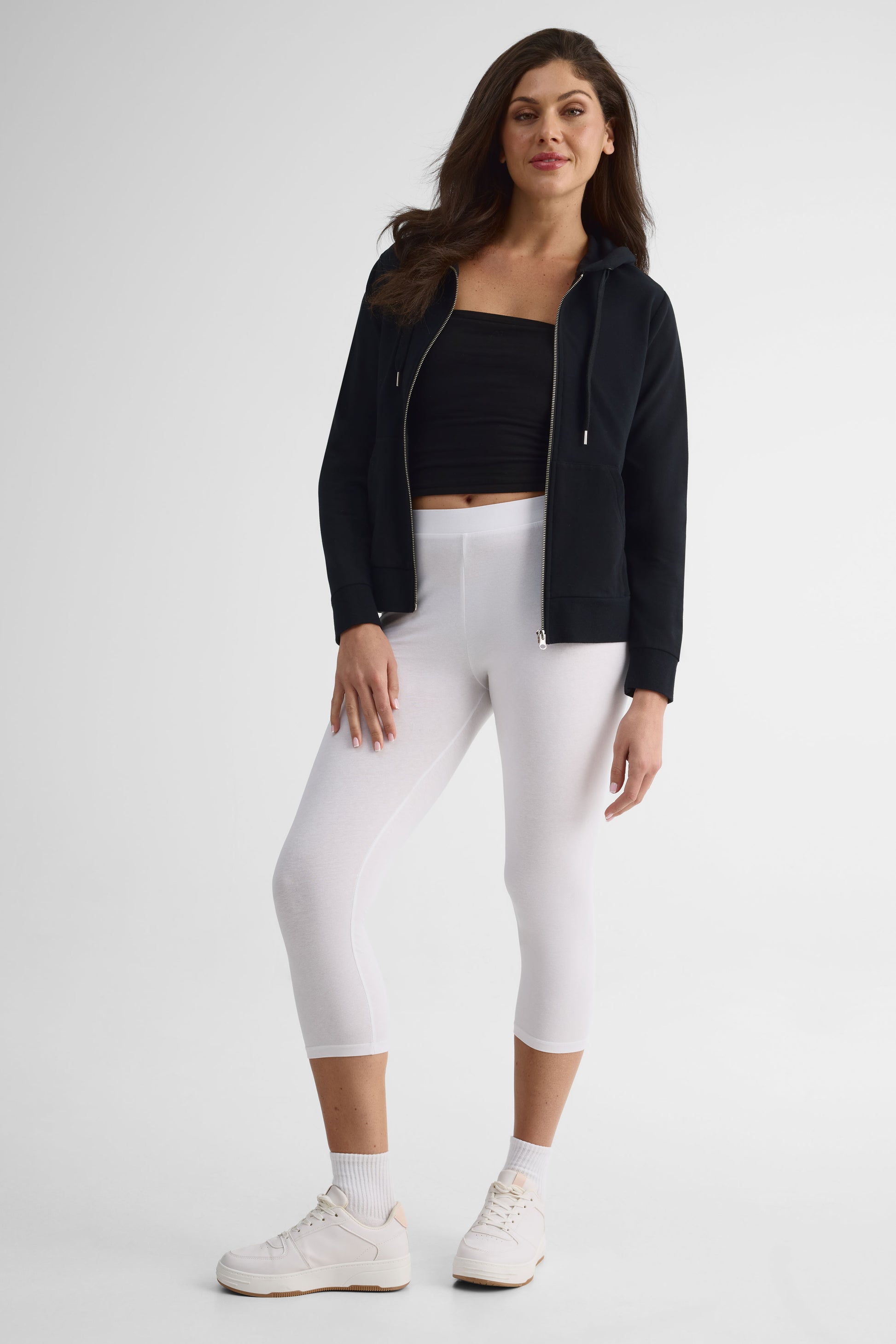 Legging capri en jersey stretch – Femme && BLANC