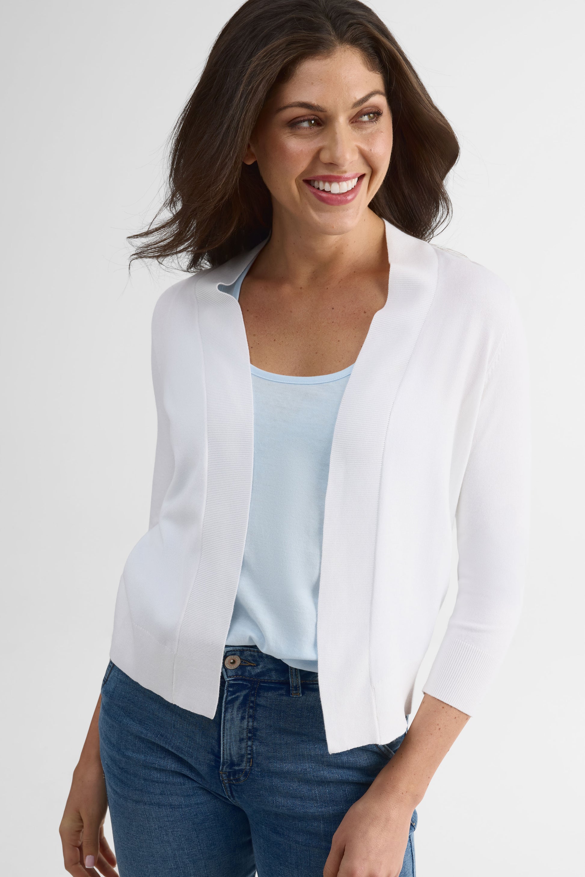 Cardigan boléro ouvert manches 3/4 – Femme - Aubainerie