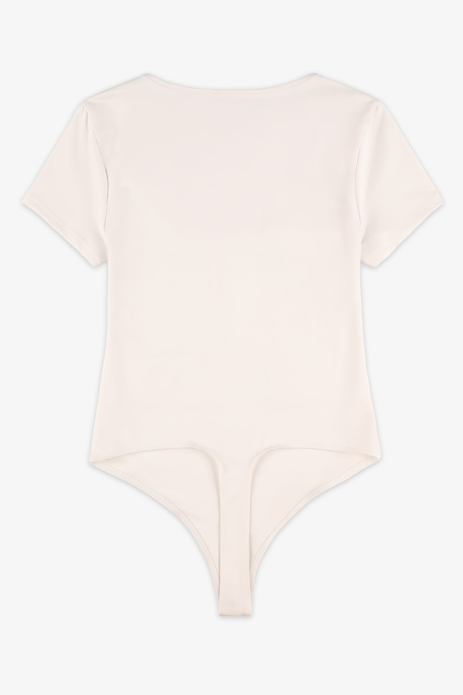 Bodysuit col rond ajusté – Femme && BLANC CASSÉ