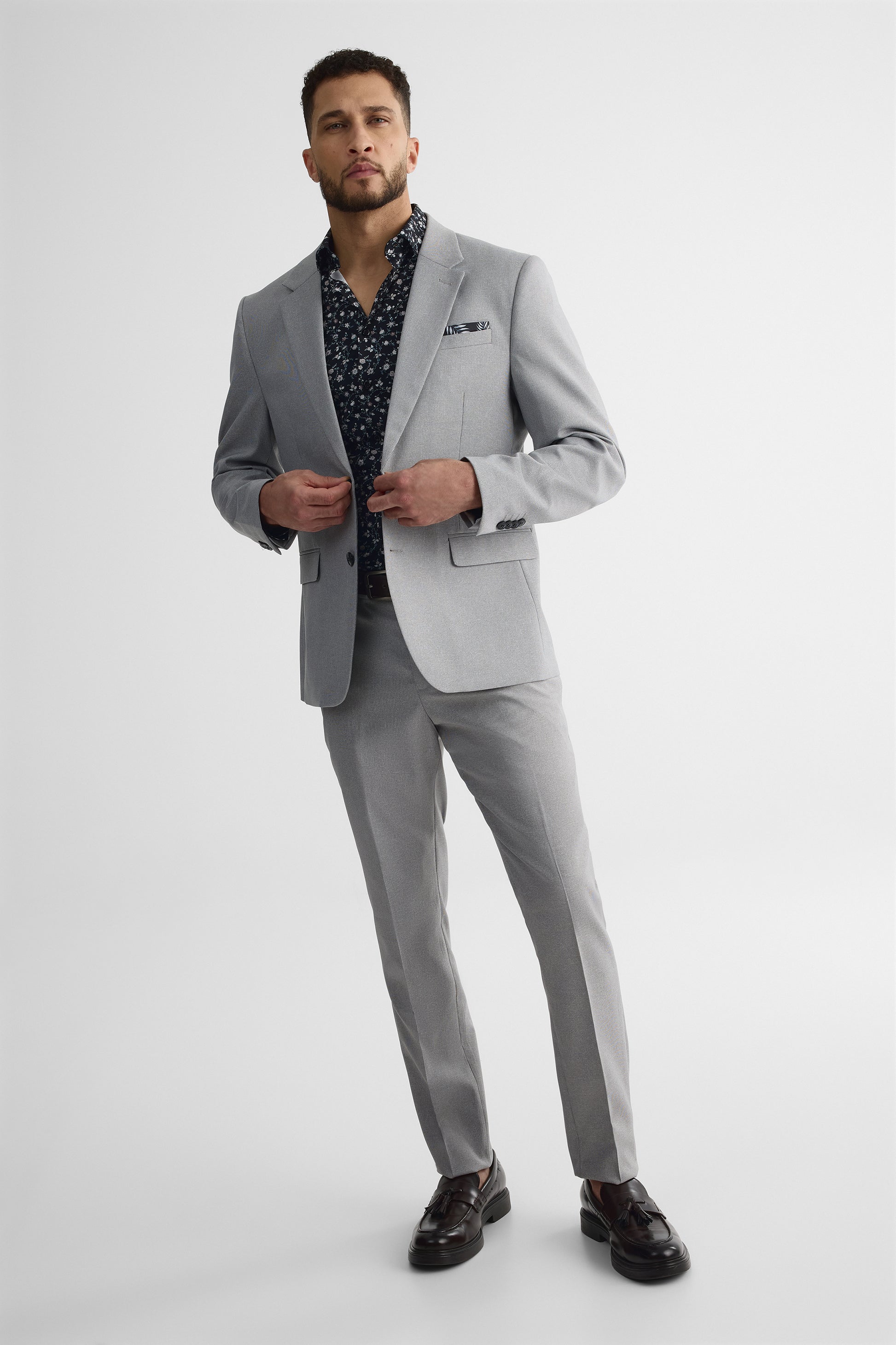 Chemise à manches longues en microfibre - Homme && NOIR/MULTI