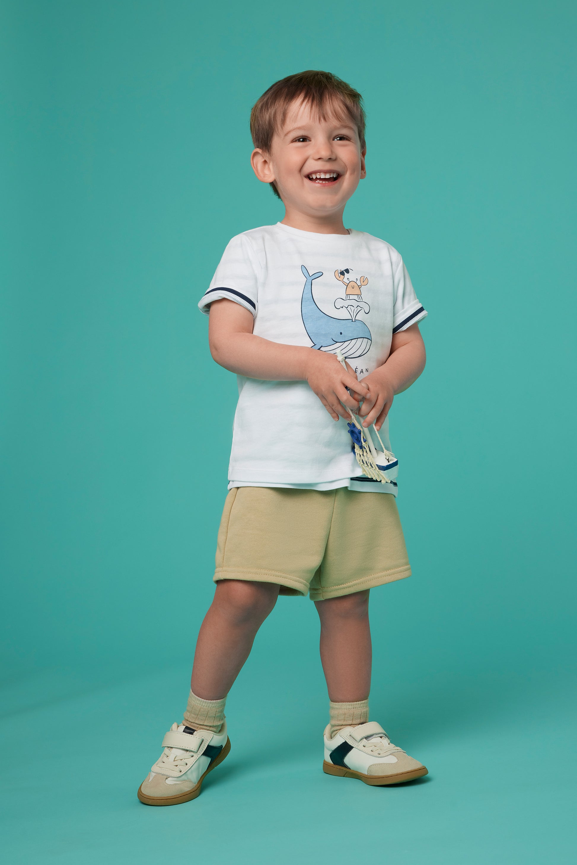 Short pull-on élastique à cordon - Bébé garçon && TAUPE