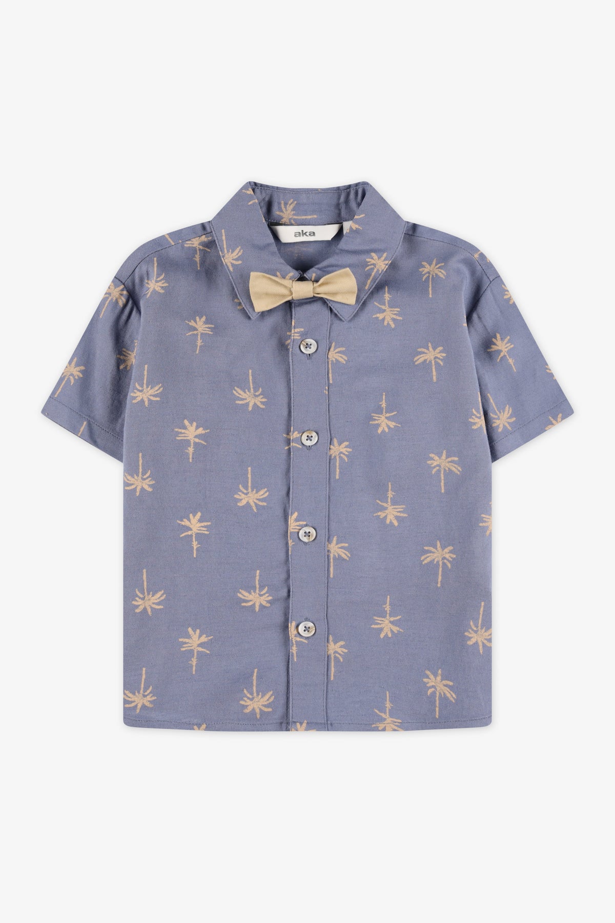 Chemise à manches courtes avec nœud papillon - Bébé garçon && BLEU MULTI