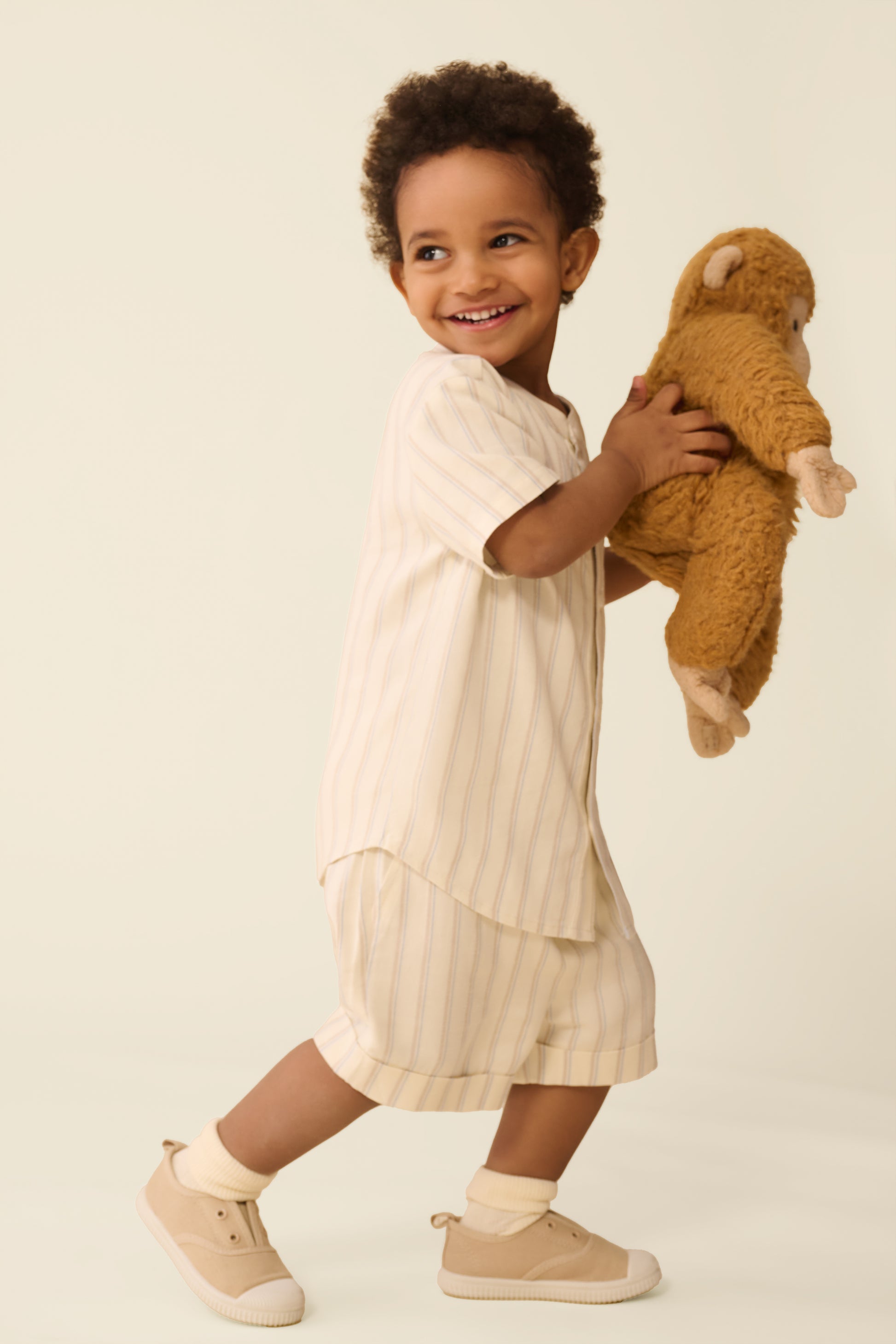 Bermuda élastique à cordon - Bébé garçon && BLANC CASSÉ/MULTI