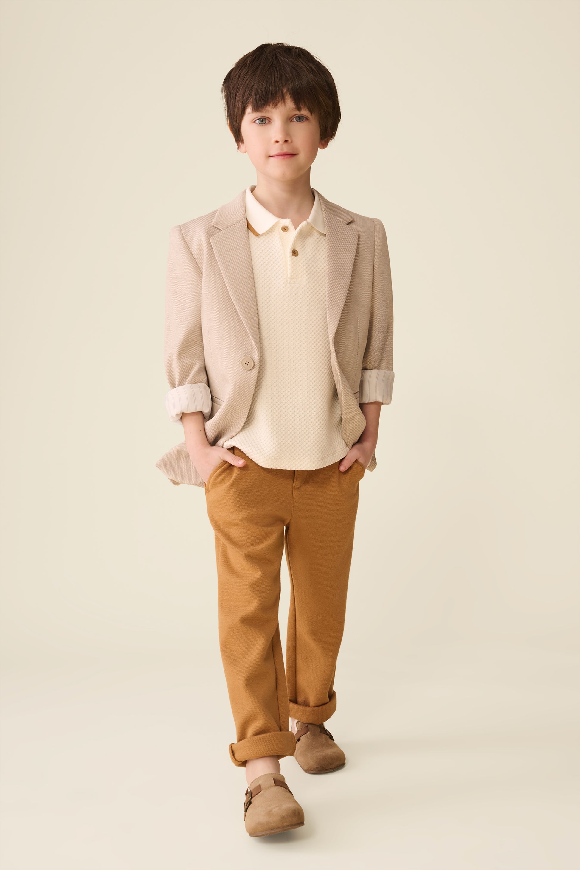 Pantalon stretch à poches - Enfant garçon && BRUN