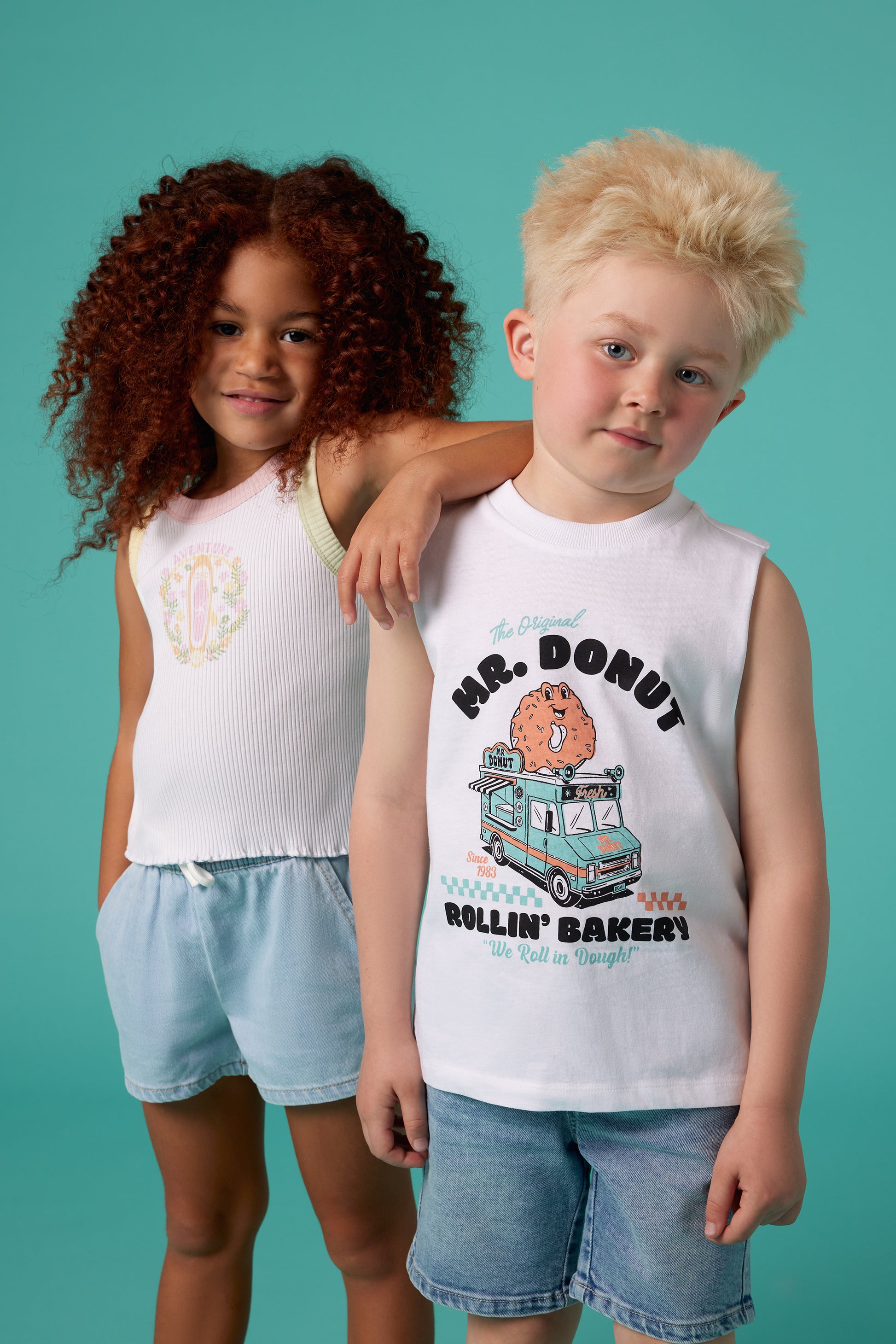 Camisole graphique en coton - Enfant garçon && BLANC