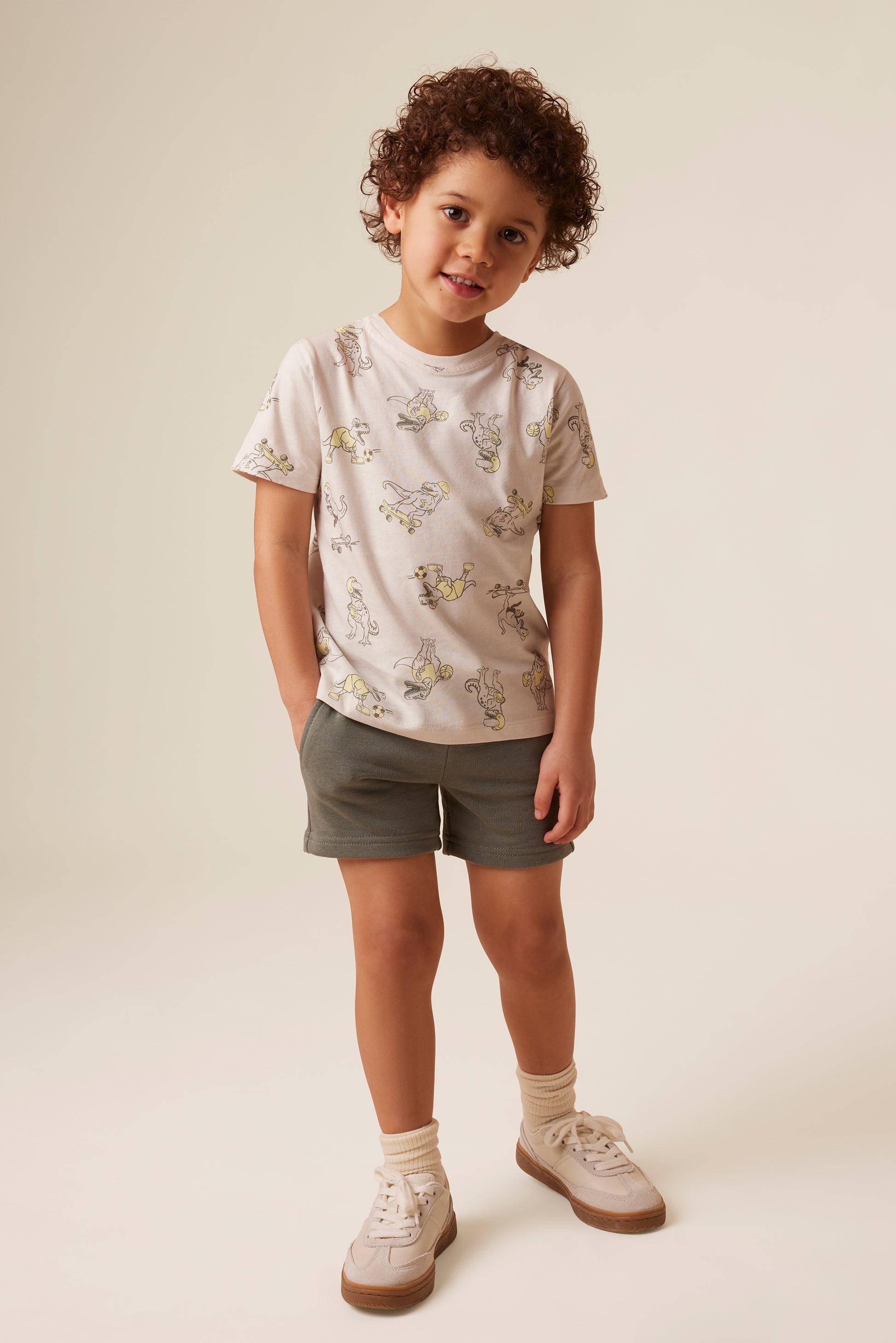 Short pull-on élastique - Enfant garçon && CHARBON
