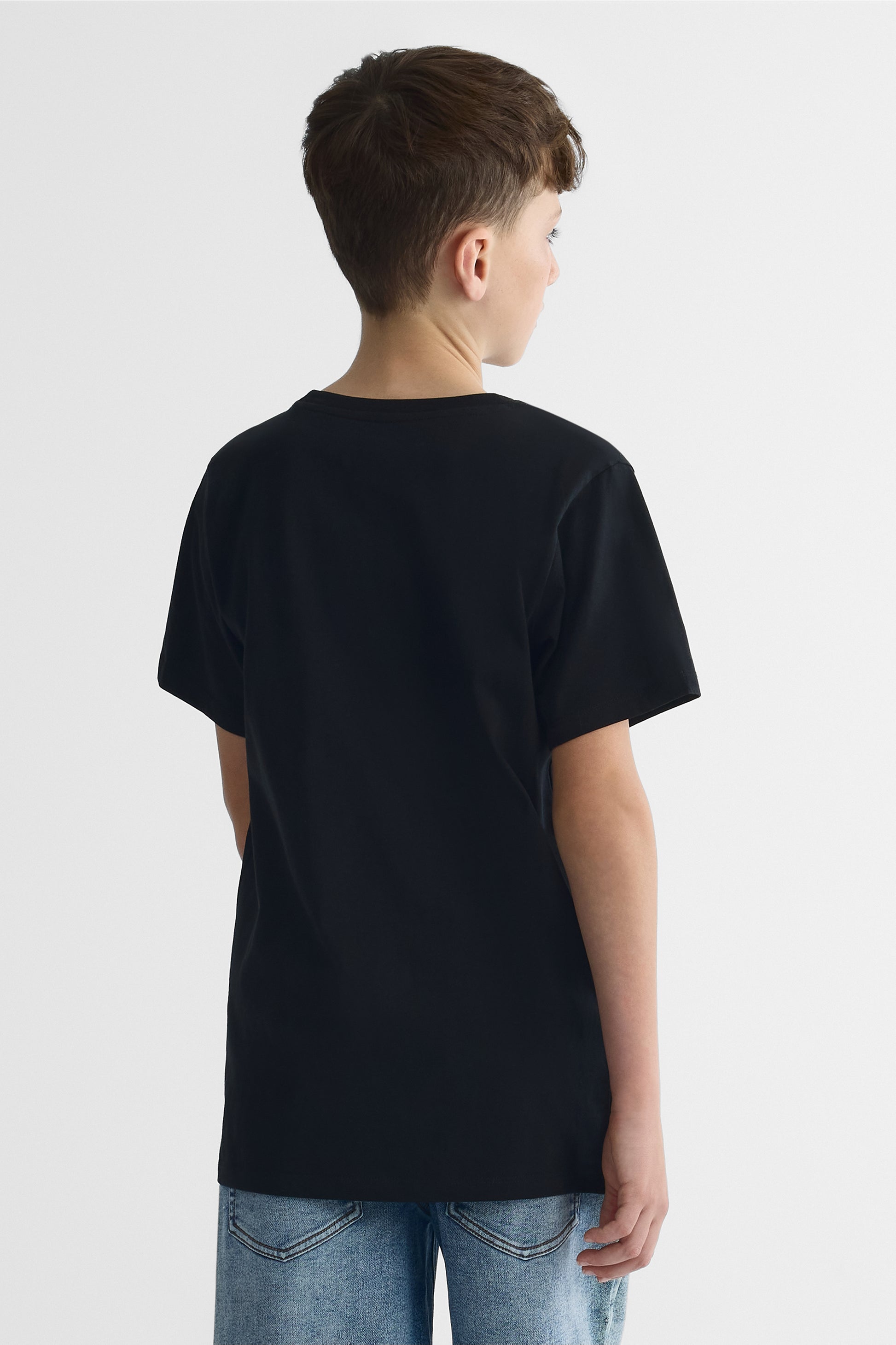 Lot de 2 T-shirts col rond - Ado garçon && NOIR