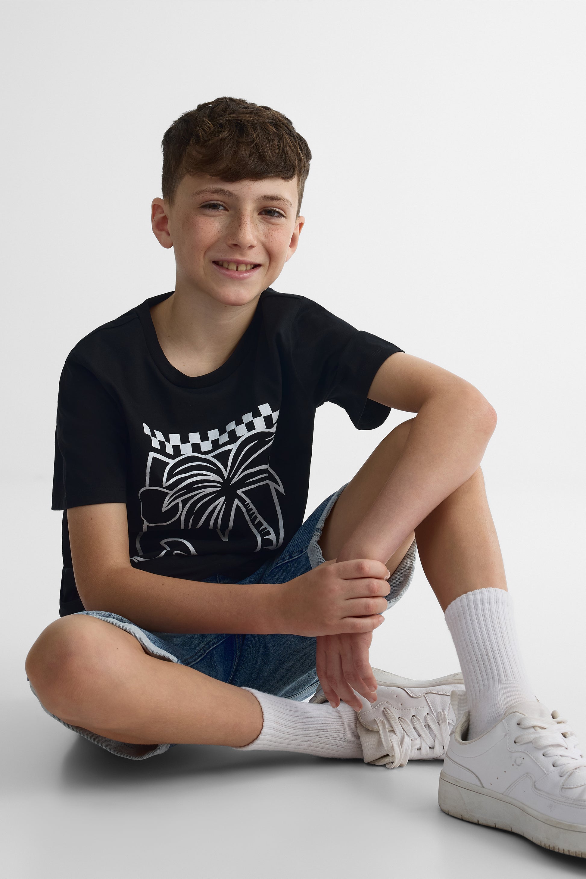 Lot de 2 T-shirts col rond - Ado garçon && NOIR