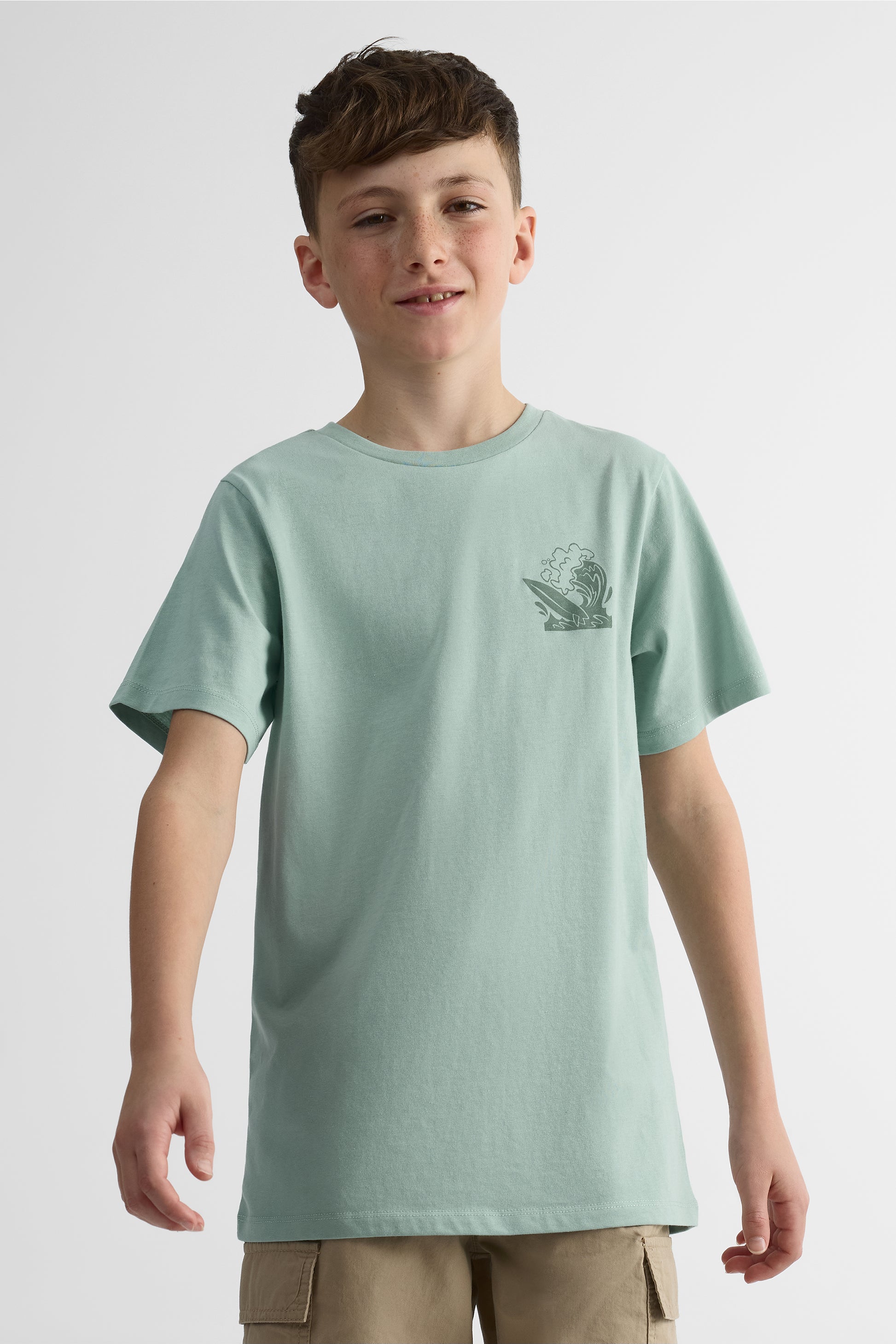 Lot de 2 T-shirts col rond - Ado garçon && VERT