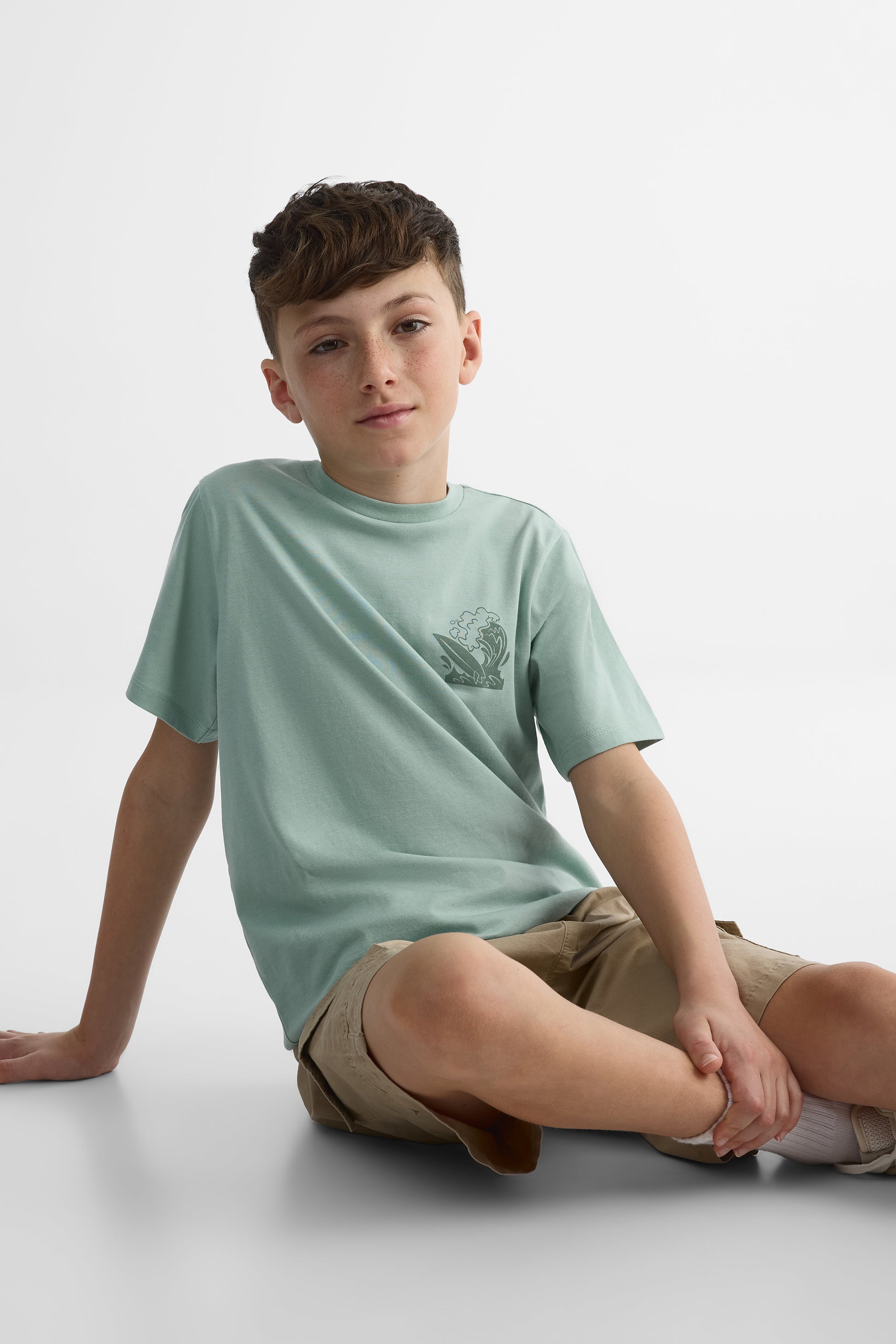 Lot de 2 T-shirts col rond - Ado garçon && VERT