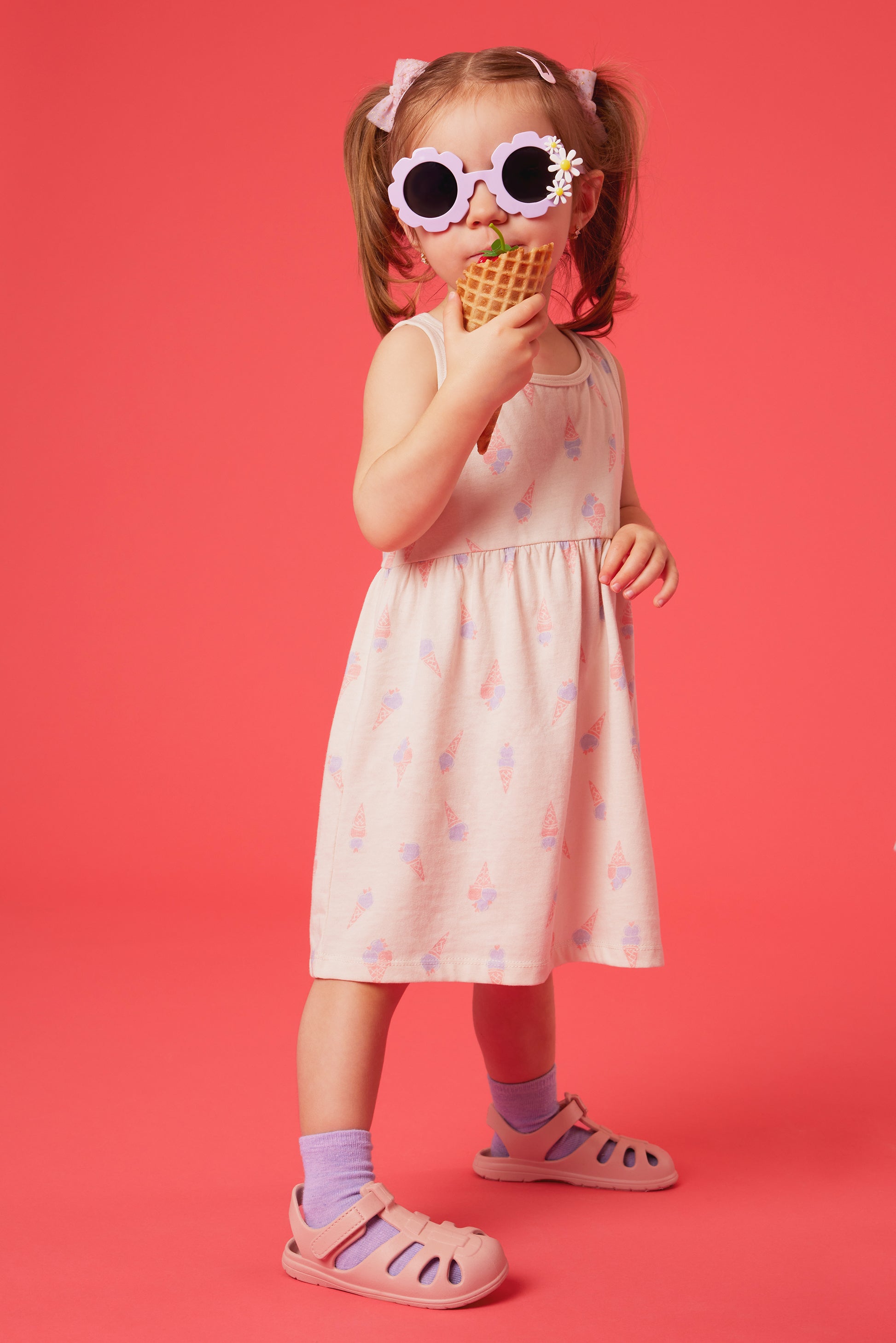 Robe à manches courtes - Bébé fille && BEIGE/MULTI