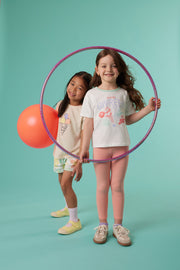 T-shirt graphique 2/20$ - Enfant fille && BEIGE