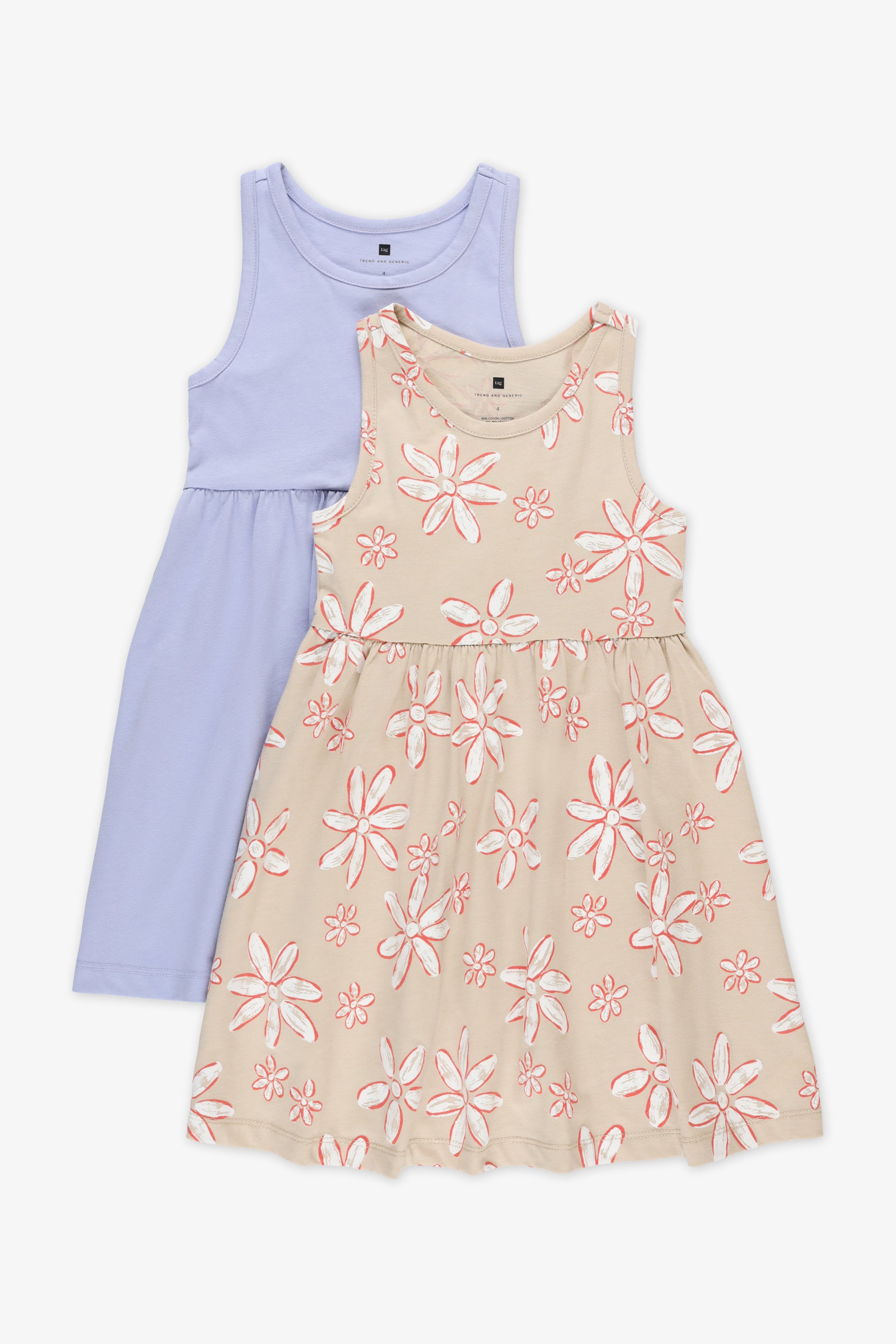 Lot de 2 robes à dos nageur - Enfant fille && TAUPE MULTI
