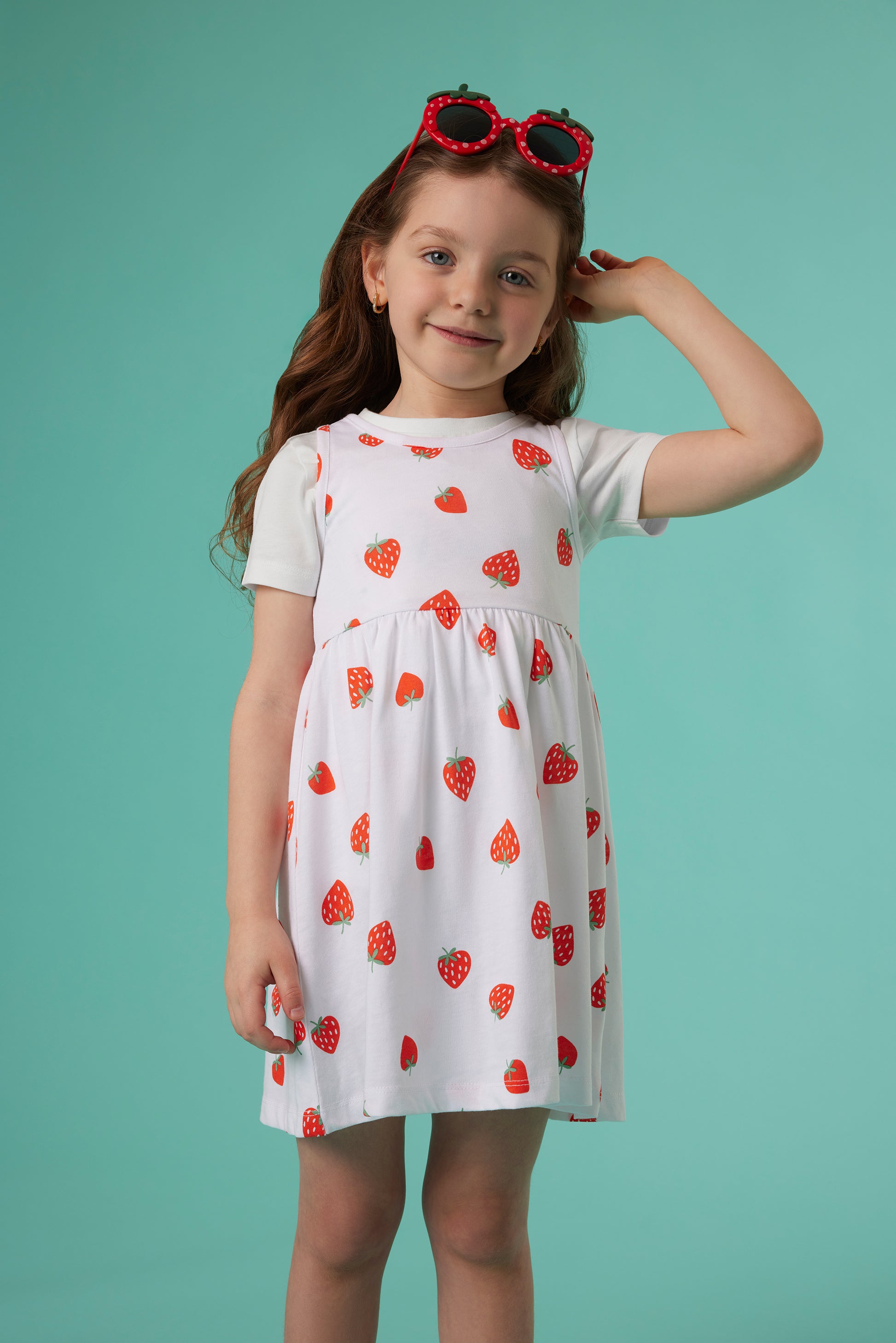 Robe à bretelles - Enfant fille && BLANC MULTI