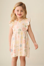 Robe à volants imprimée - Enfant fille && BEIGE/MULTI