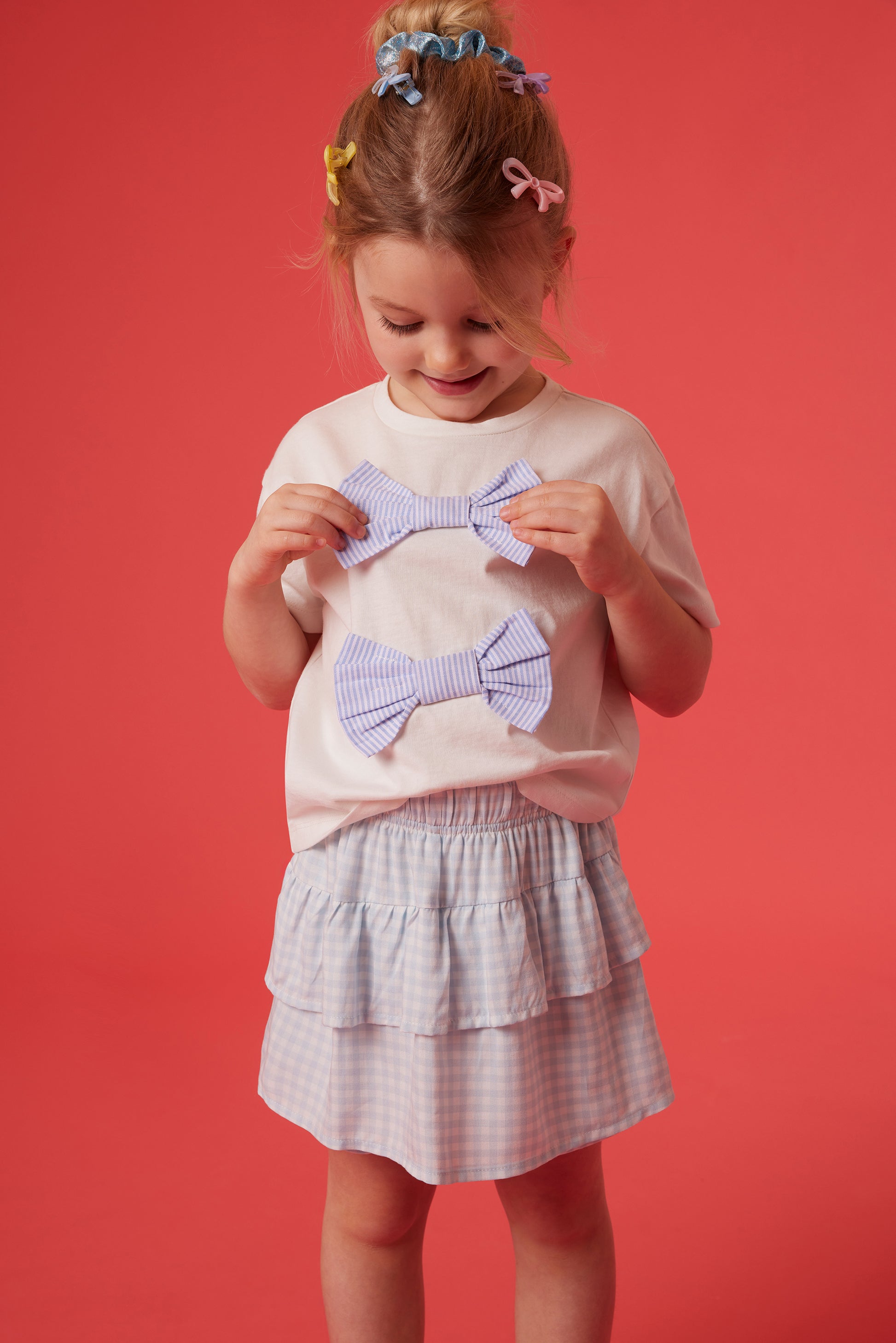 Chandail à manches courtes - Enfant fille && BLANC CASSÉ