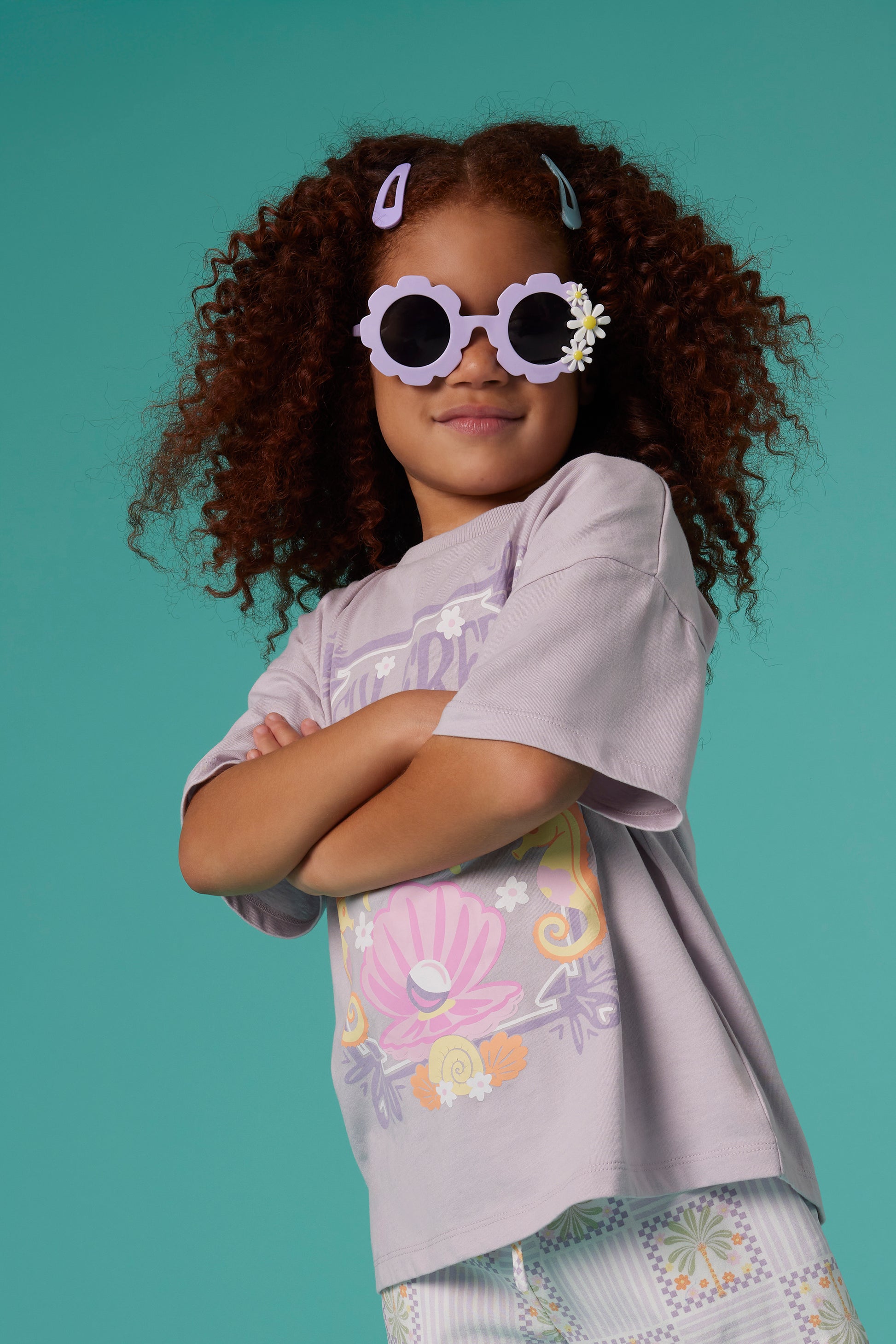 Chandail à épaules tombantes - Enfant fille && LILAS