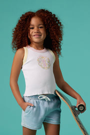 Camisole graphique en stretch - Enfant fille && BLANC