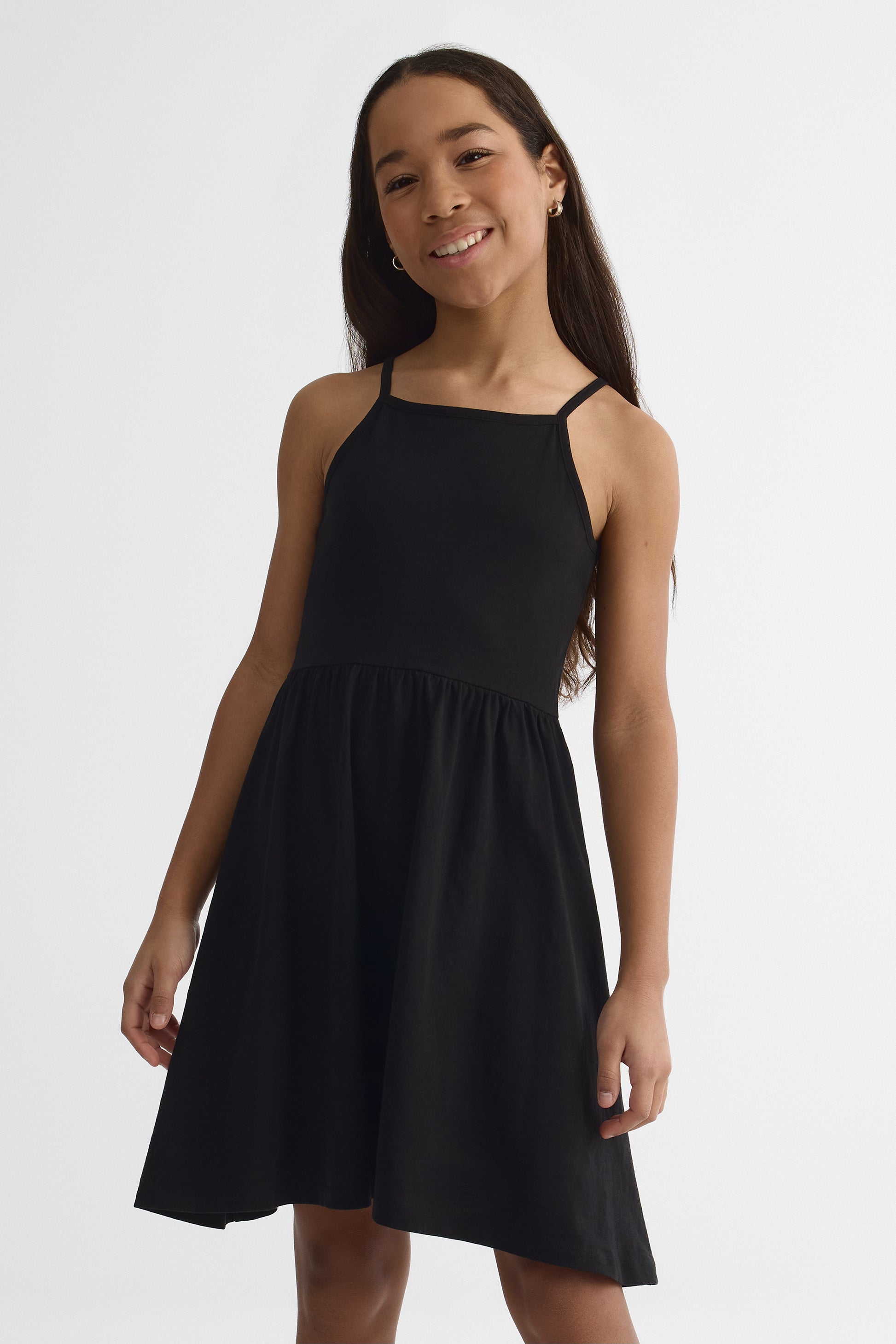 Robe courte à fines bretelles - Ado fille && NOIR
