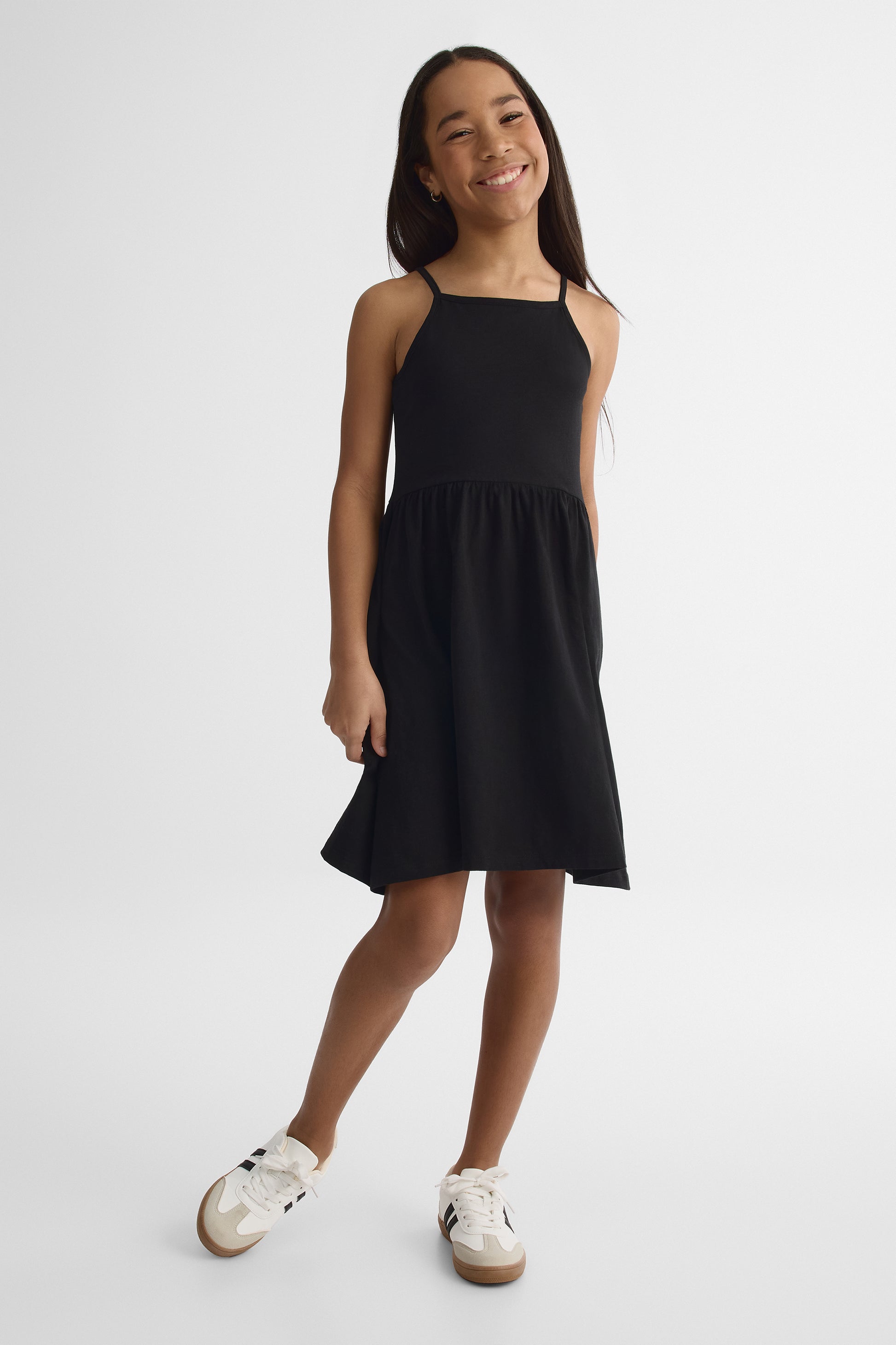 Robe courte à fines bretelles - Ado fille && NOIR
