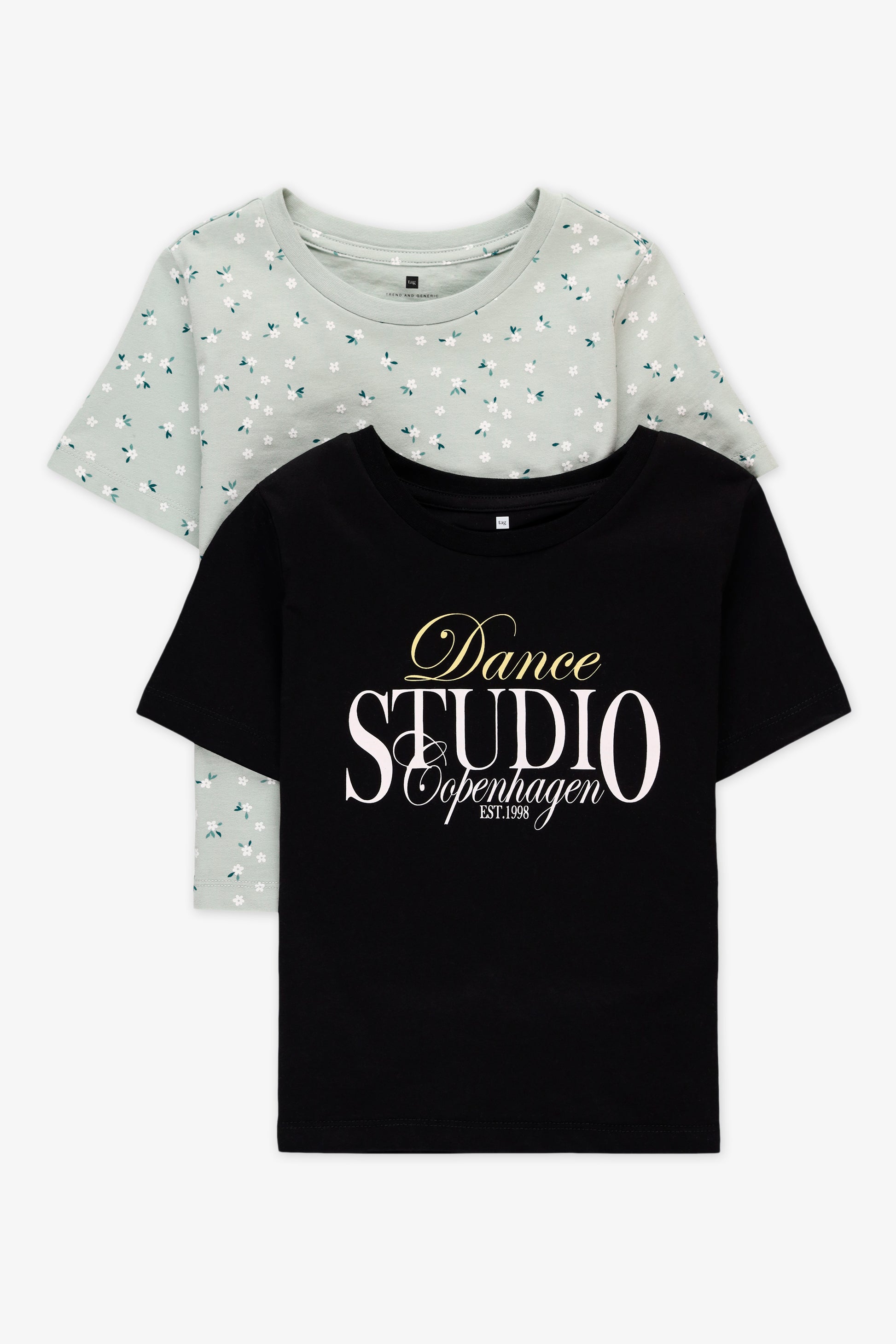 Pack de 2 t-shirts graphiques - Ado fille && NOIR