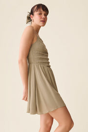 Robe à fines bretelles - Jeune femme && KAKI