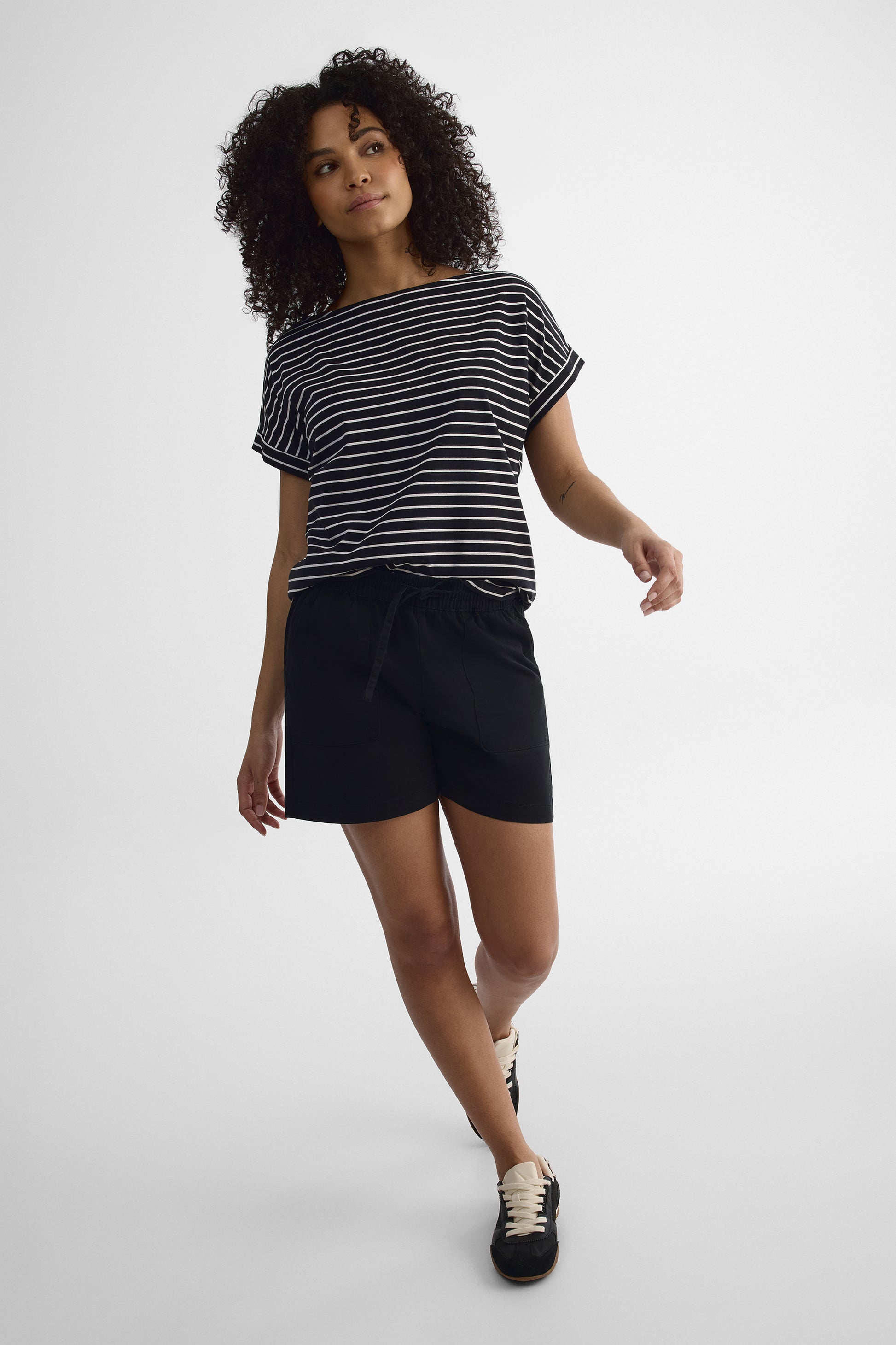Short léger à cordon - Femme && NOIR
