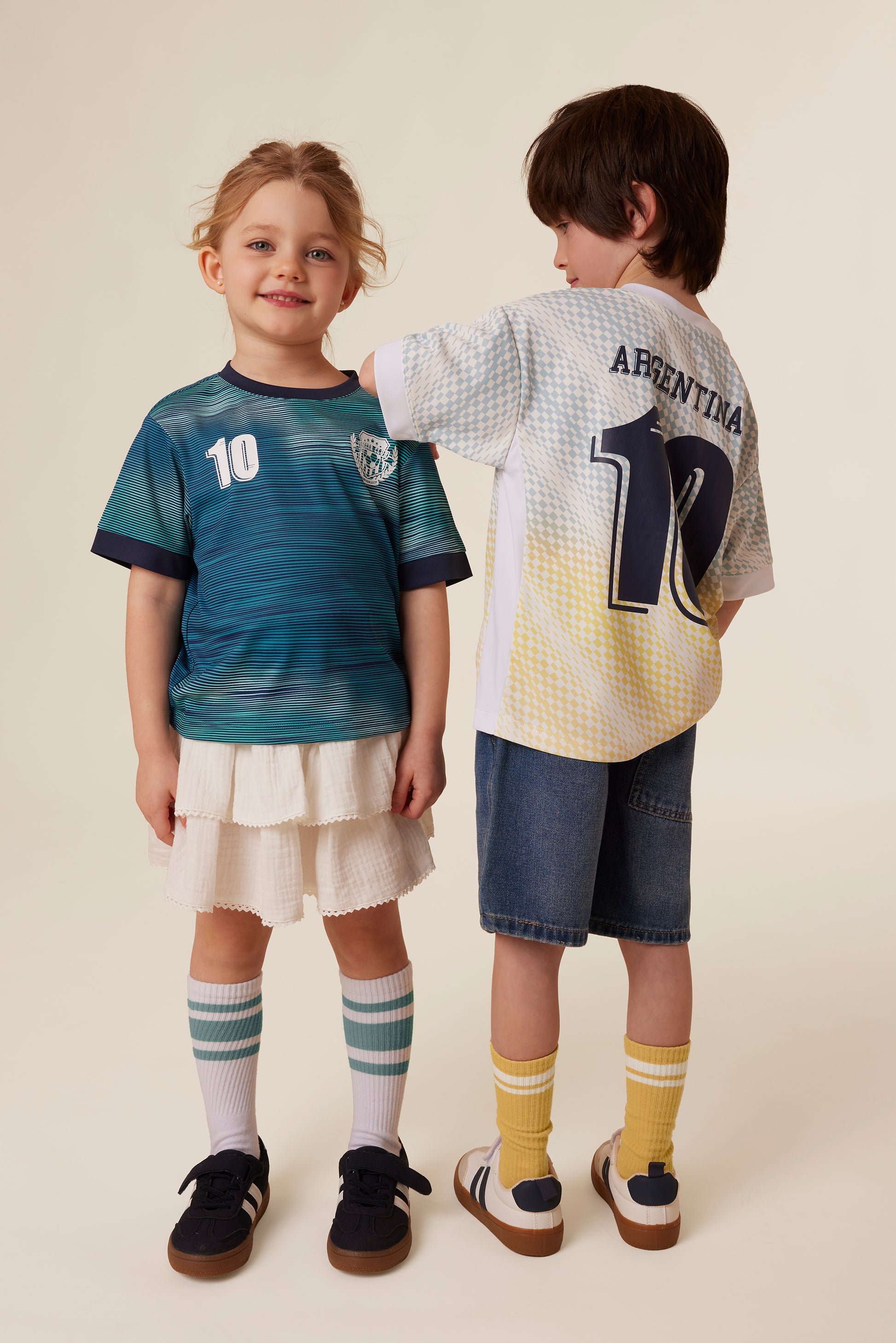 T-shirt soccer respirant graphique - Enfant fille && TURQUOISE/MULTI