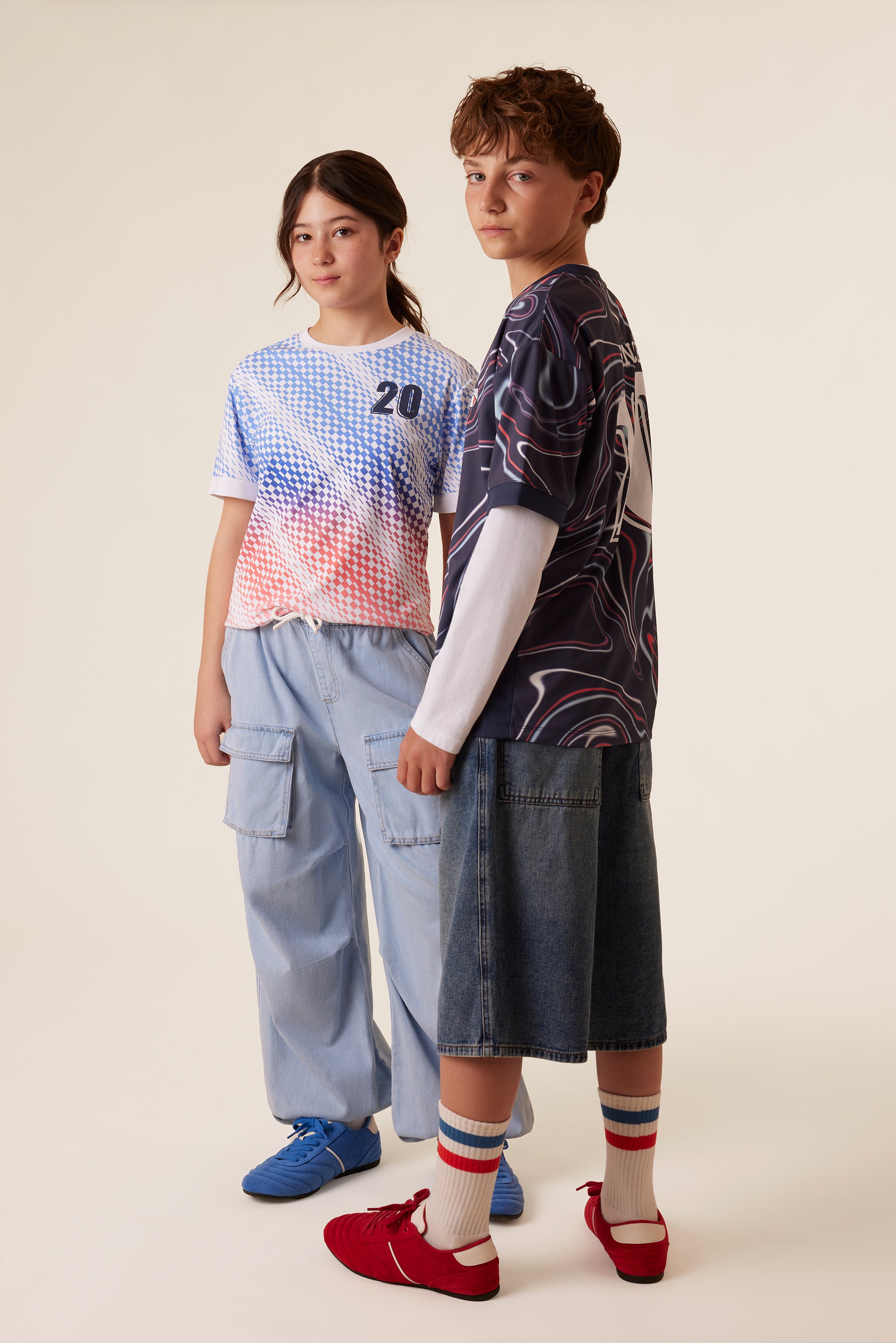 T-shirt soccer respirant à graphique - Ado fille && ROSE MULTI