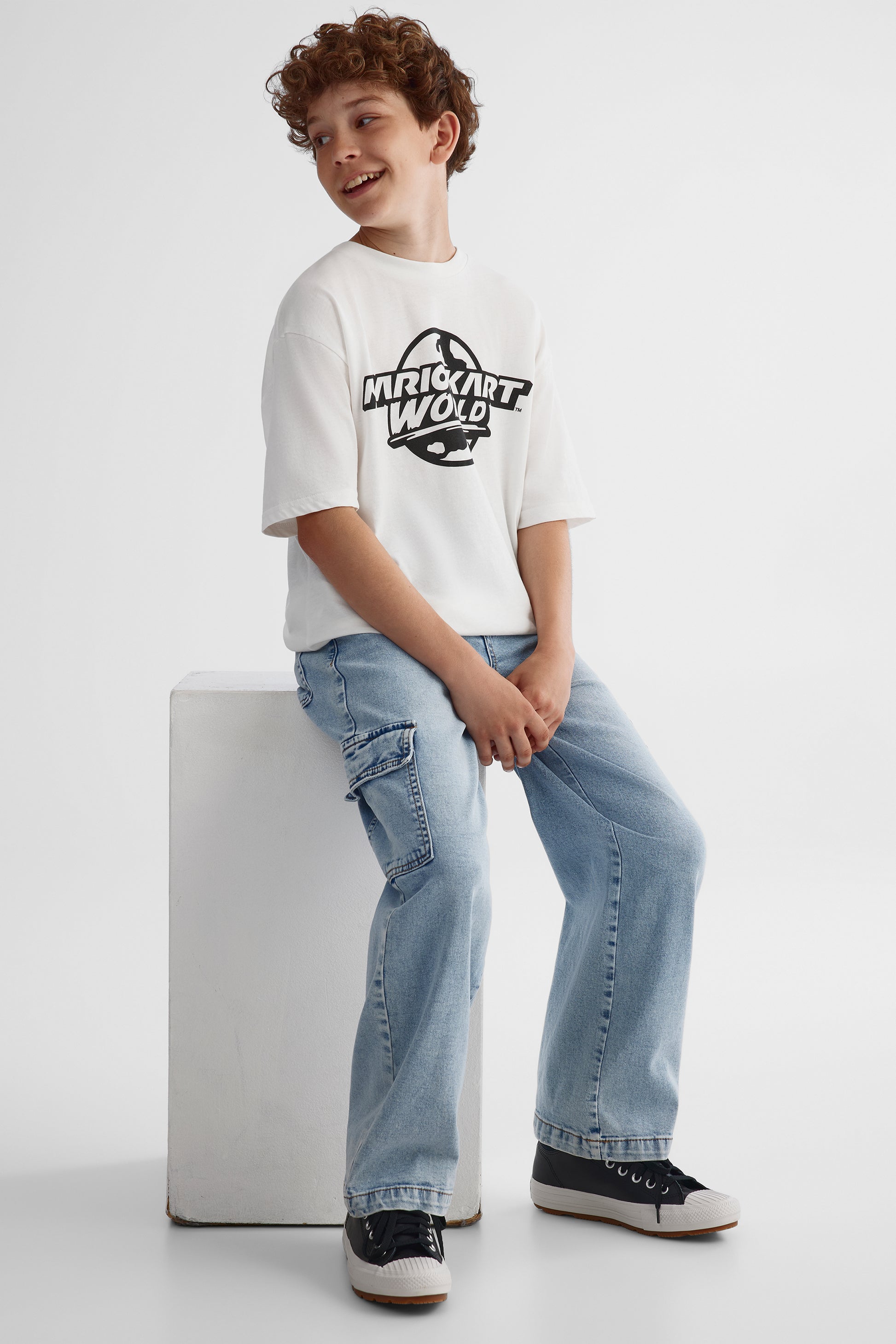T-shirt graphique Mario Bros - Ado garçon && BLANC
