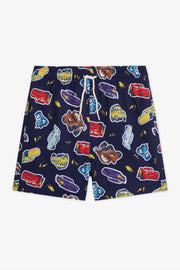 Short maillot élastique Les Bagnoles - Enfant garçon && ROUGE