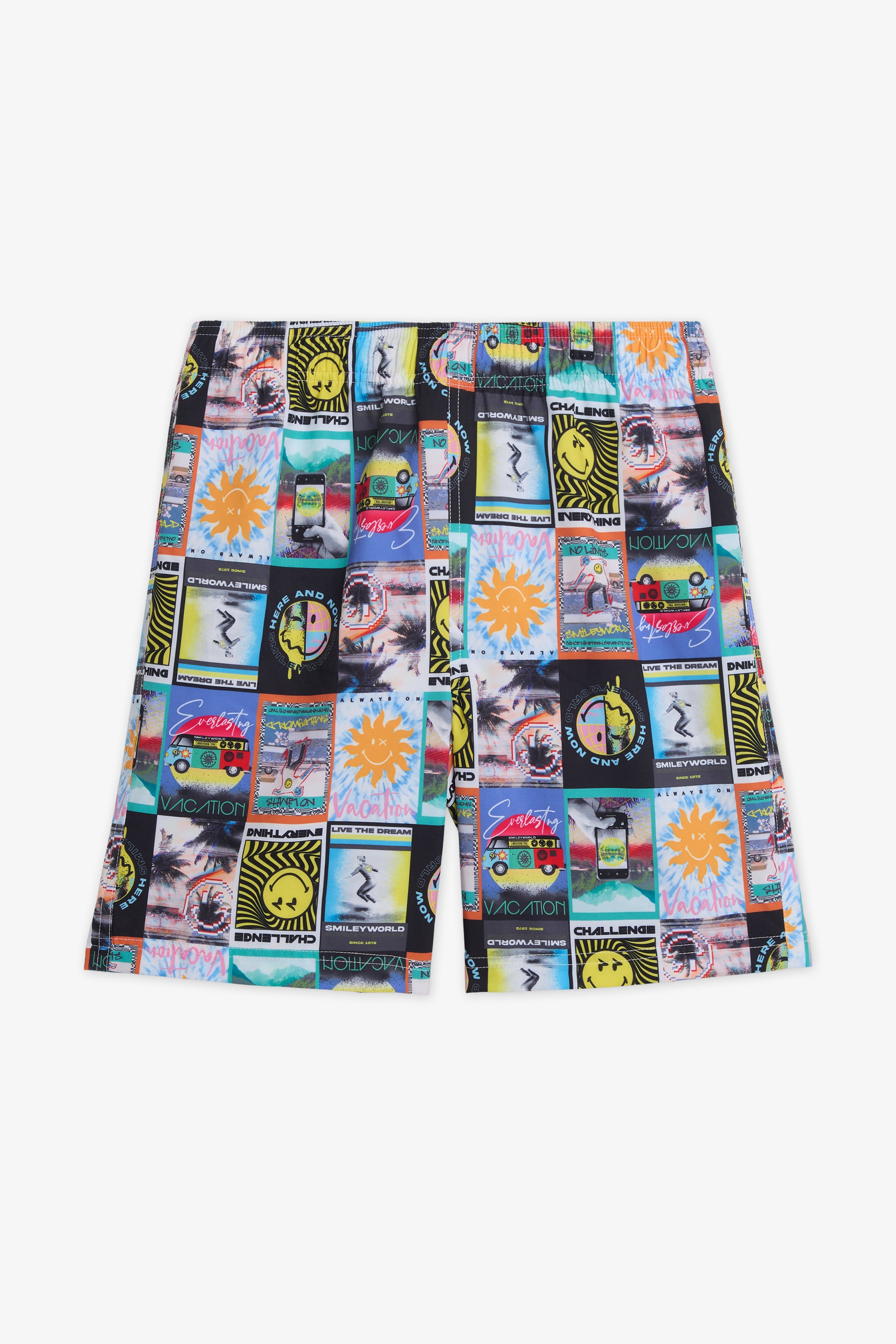 Maillot de bain à taille élastique - Ado garçon && NOIR/MULTI