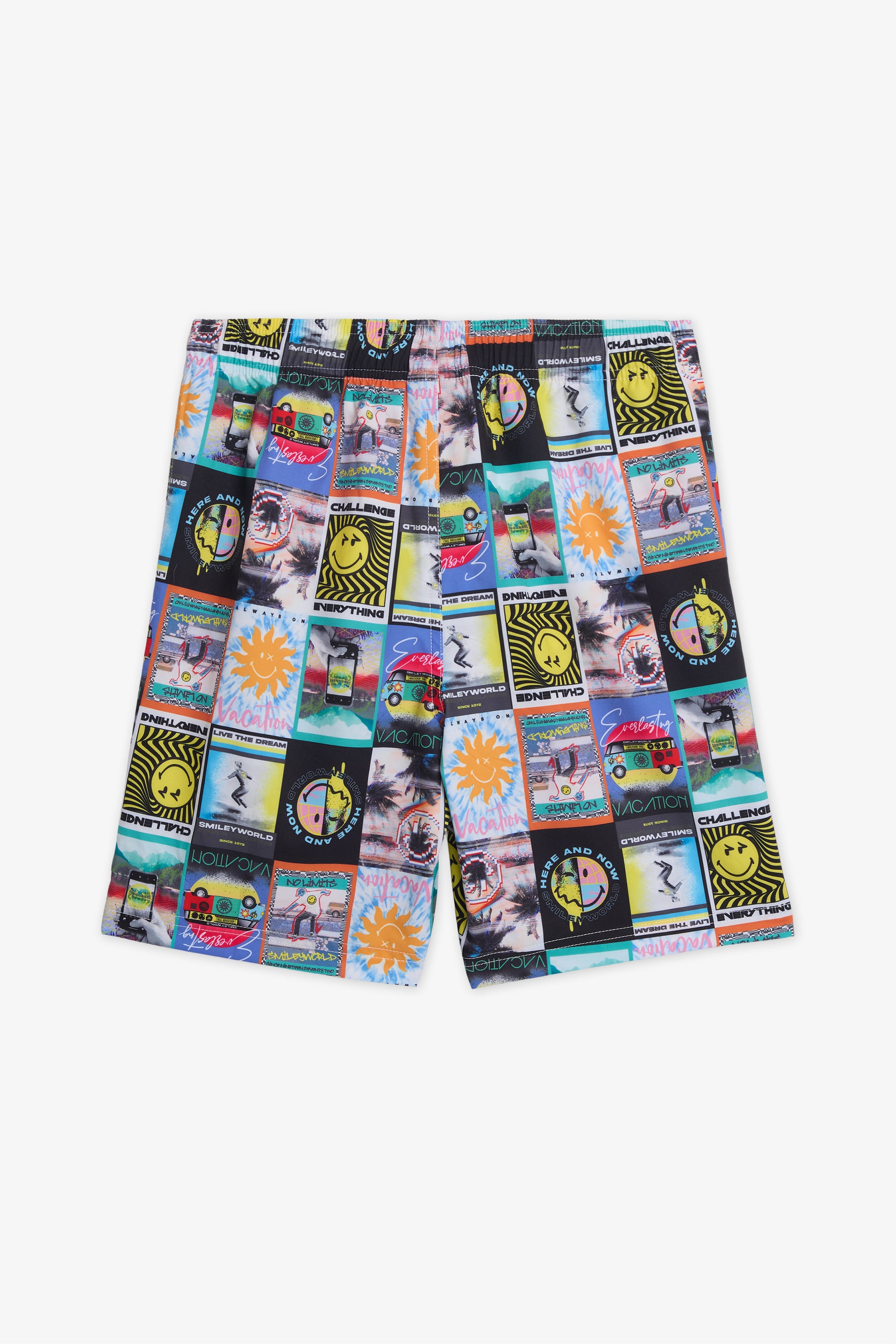 Maillot de bain à taille élastique - Ado garçon && NOIR/MULTI