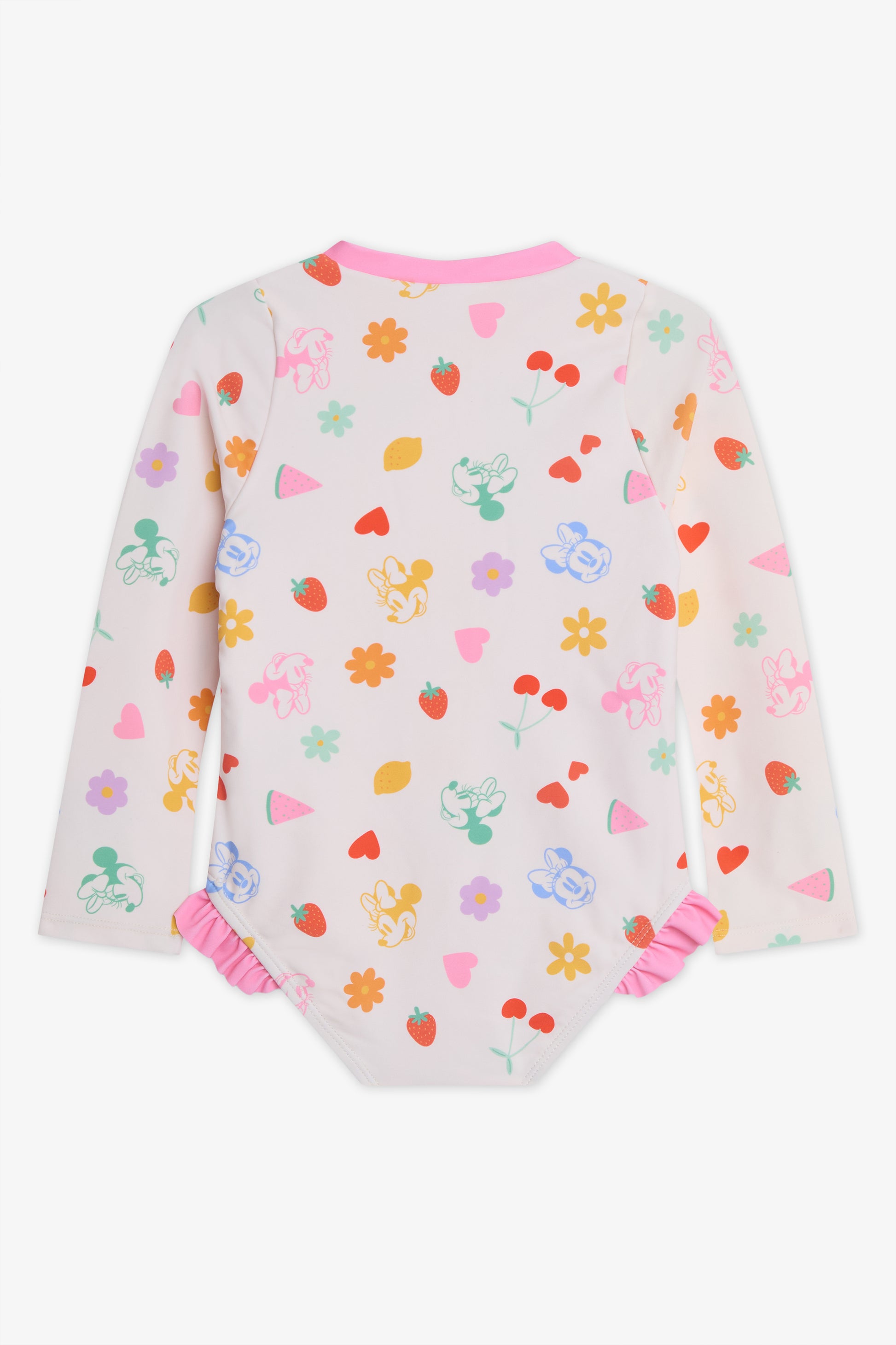 Combinaison Rashguard à manches longues Minnie Mouse © Disney - Bébé fille && ROSE MULTI